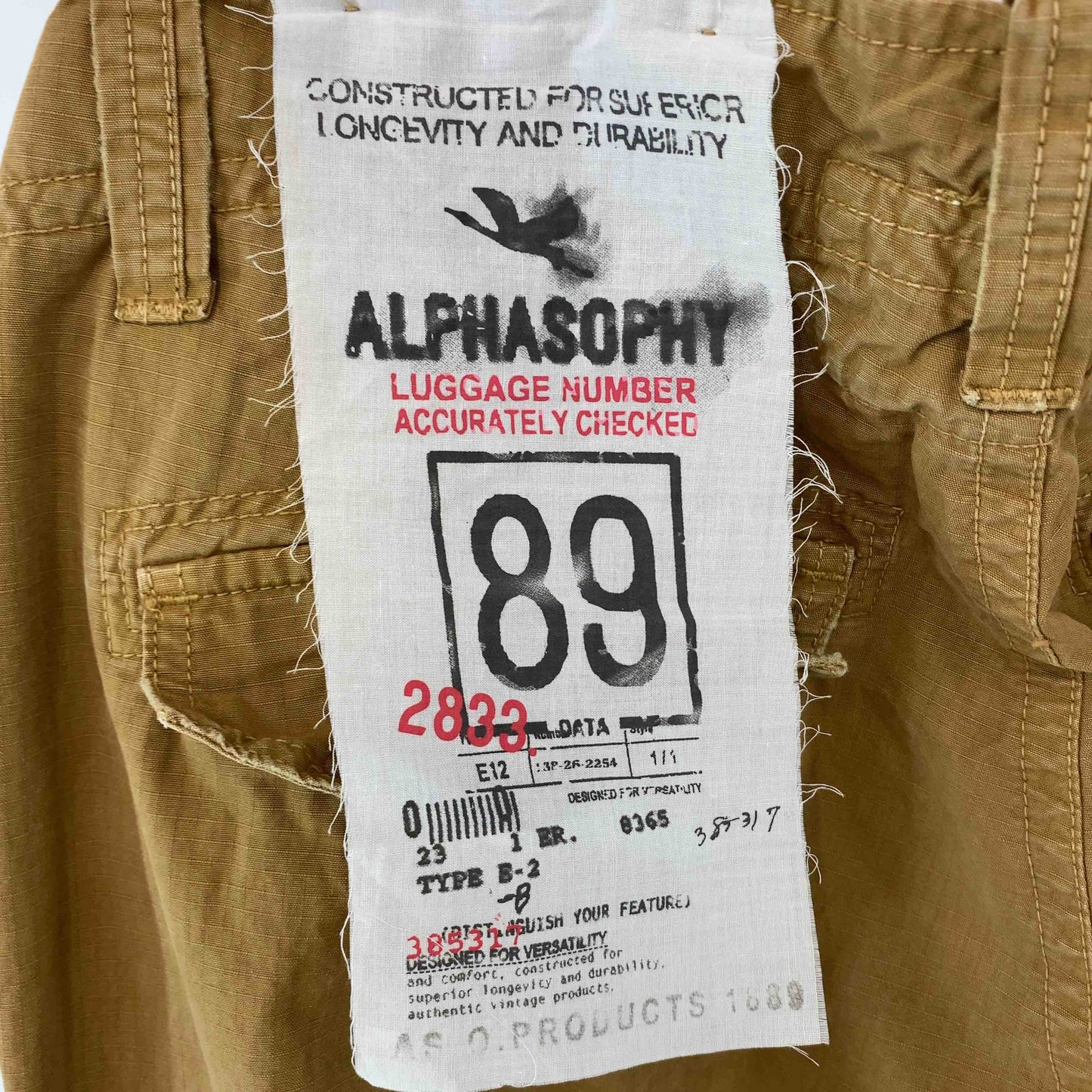 ALPHASOOHY メンズ カーゴパンツ ベージュ