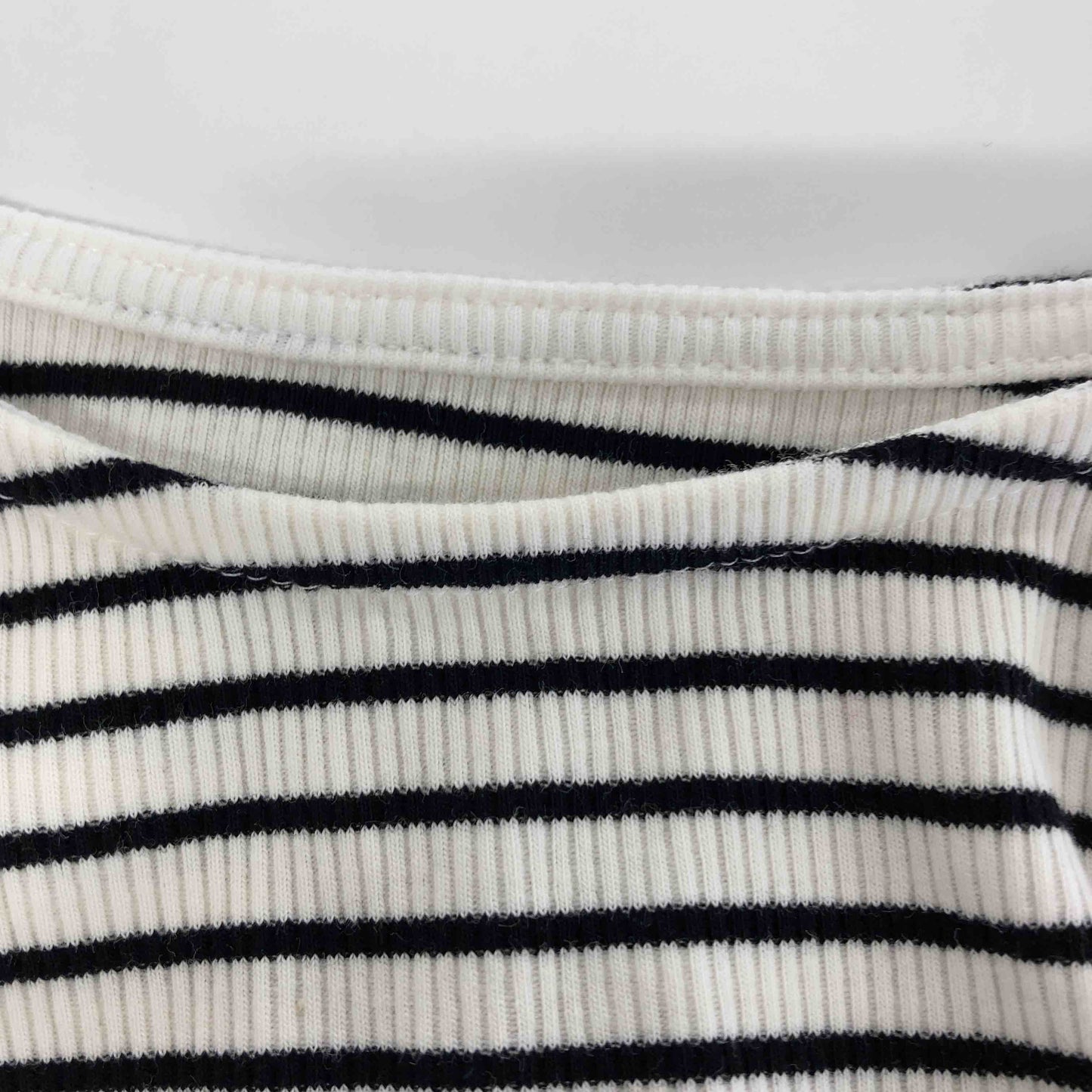 Re:EDIT リエディ レディース Tシャツ(長袖) 白黒ストライプ tk