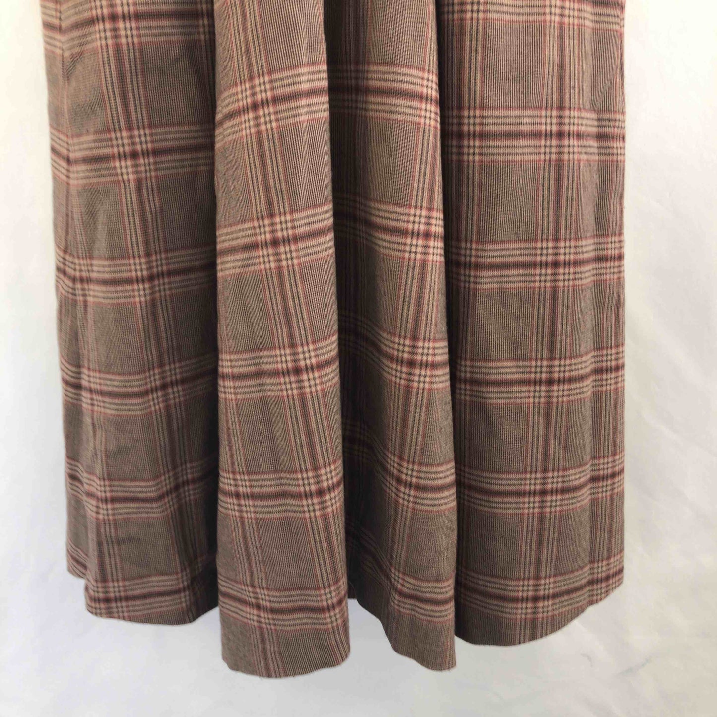 JILLSTUART ジルスチュアート レディース 長袖ロングワンピース ブラウン チェック柄 tk