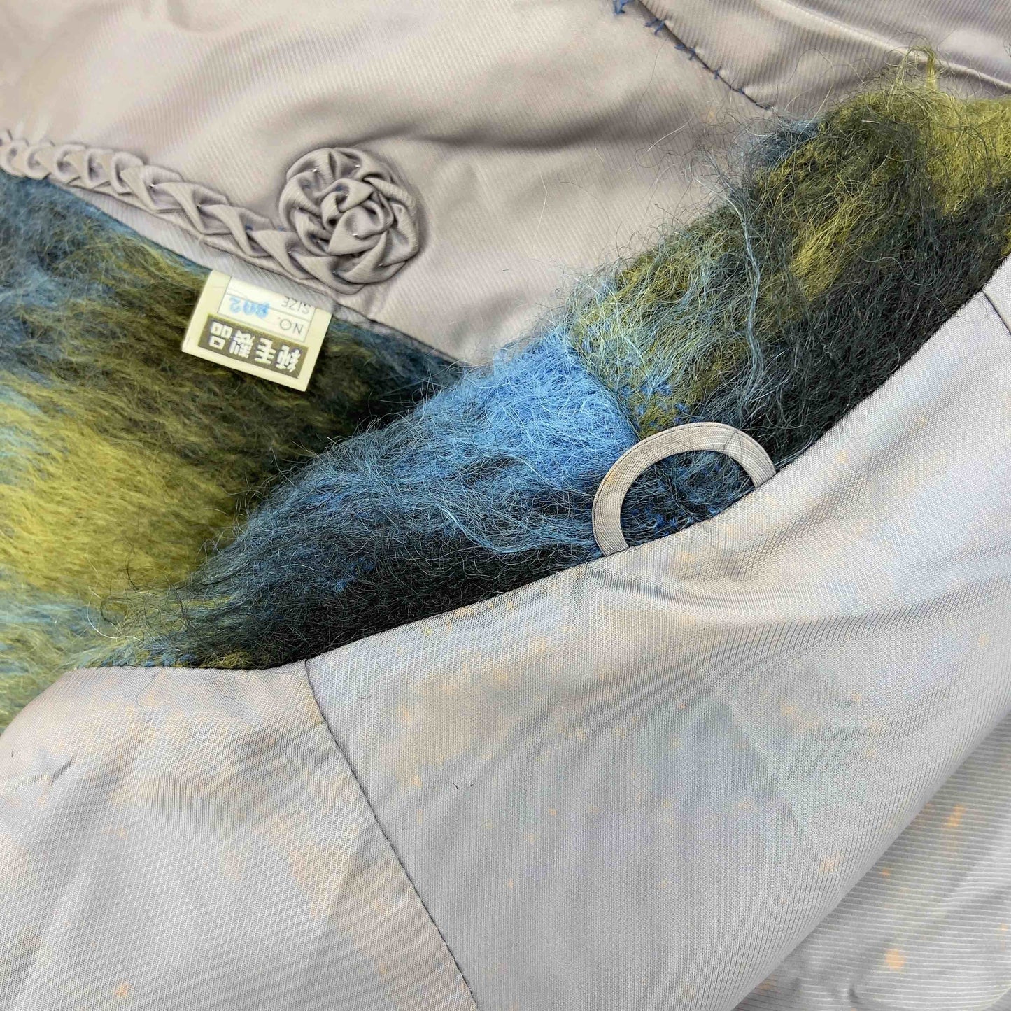 レディース ノーカラージャケット チェック 準毛製品 裏地 ポケット