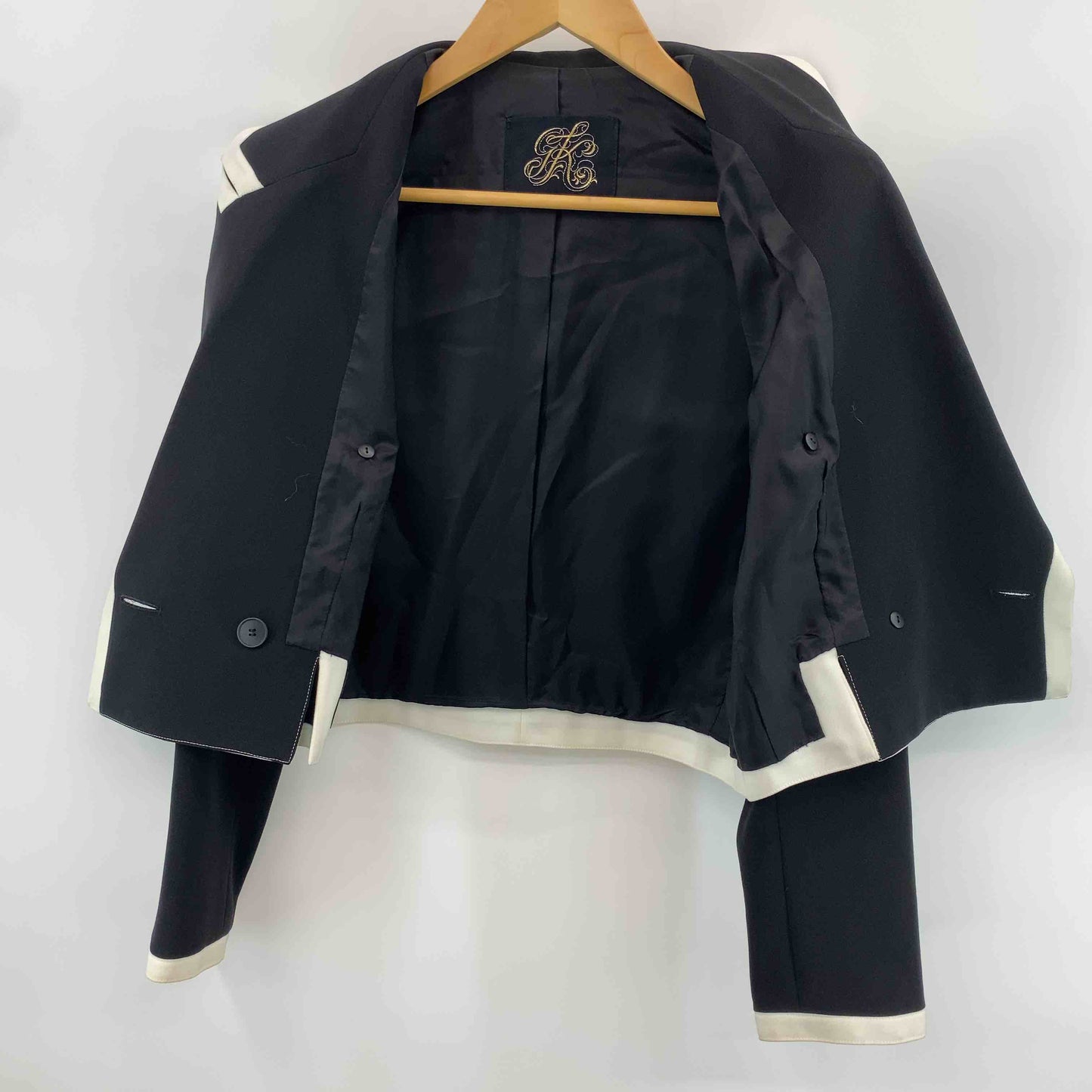 伊太利屋 イタリヤ レディース ダブルブレスト テーラードジャケット 黒 総裏