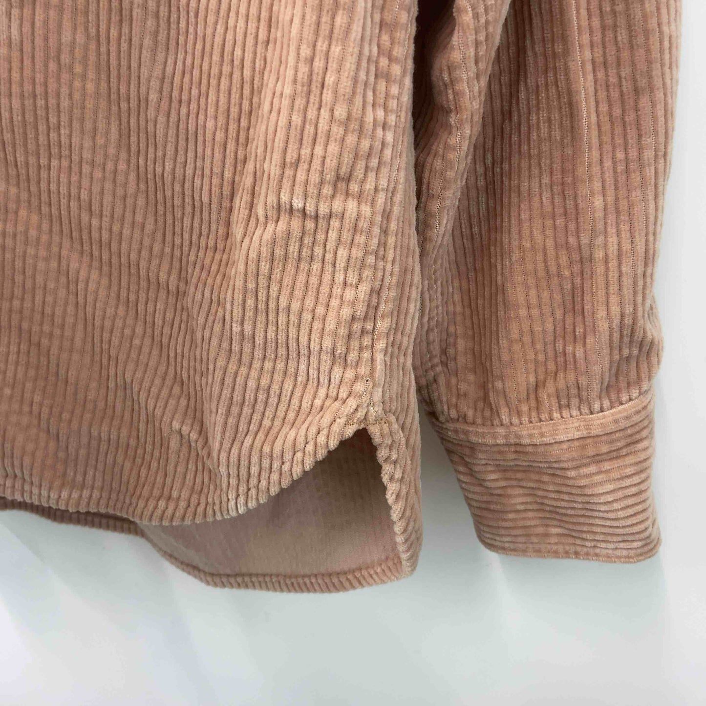 08 sircus ゼロエイトサーカス メンズ 長袖シャツ コーデュロイ コットン ピンクベージュ