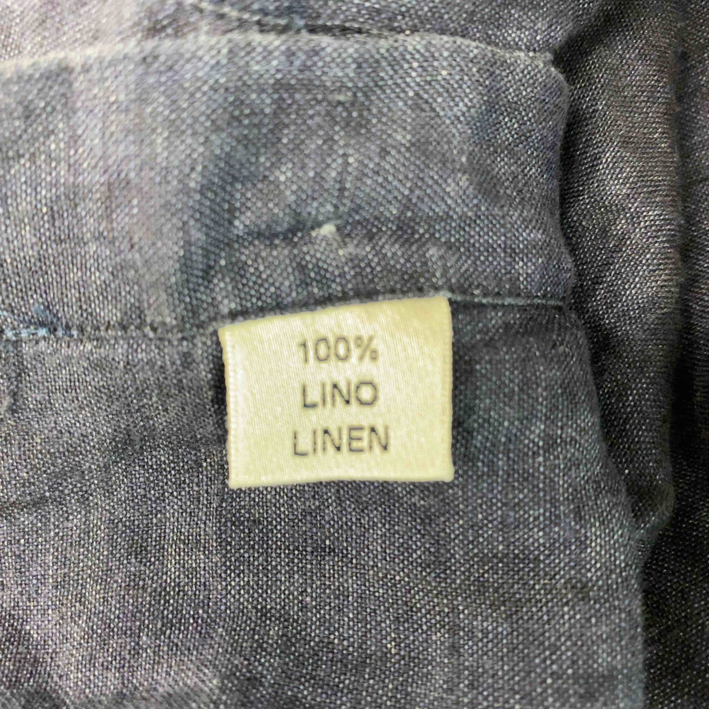 Finamore フィナモレ インディゴ ネイビー 紺 メンズ 長袖シャツ イタリア製 麻 リネン100%