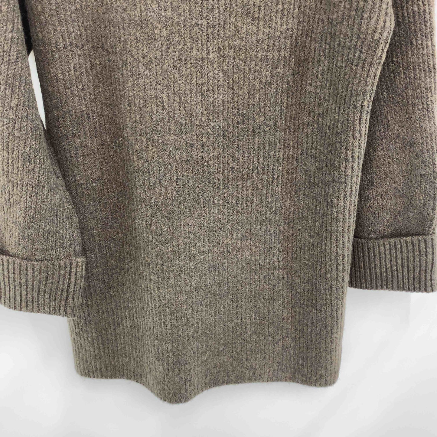 レディース ニット ジップアップ プルオーバー カーキ