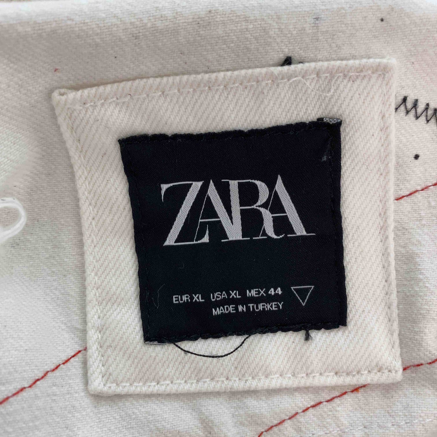 ZARA ザラ メンズ Gジャン/デニムジャケット ホワイトデニム ペイント