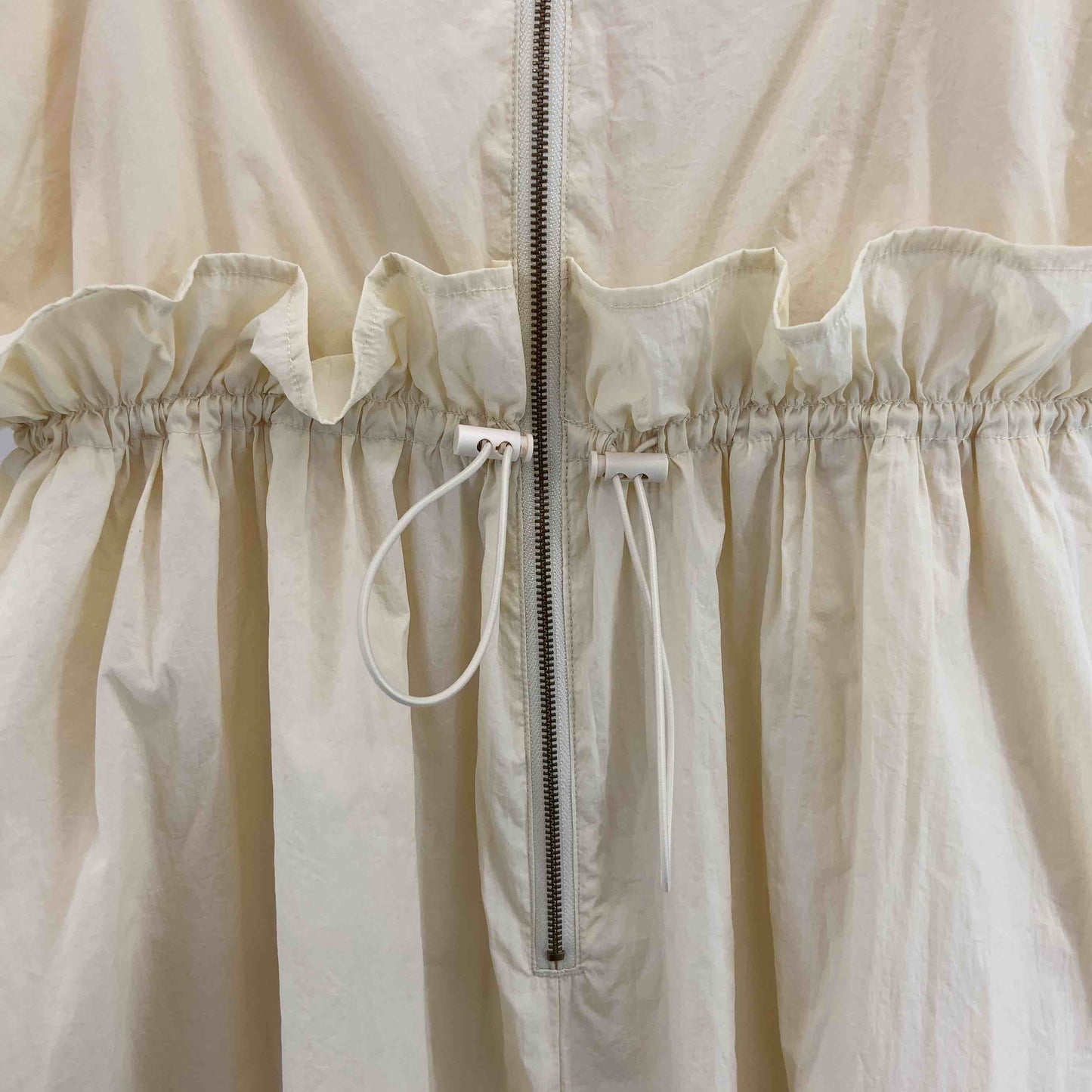 w closet ダブルクローゼット 生成 オフホワイト レディース ノースリーブワンピースキャミワンピース ジャンバースカート シャカシャカ生地 裏地付き