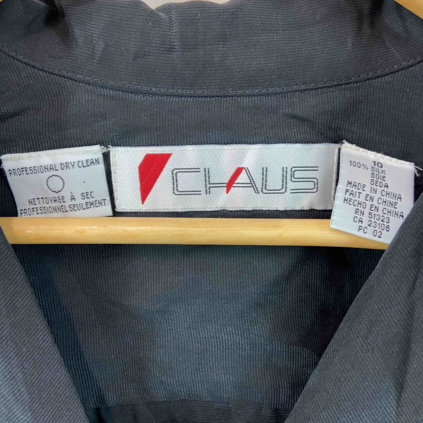 無地 レディース オープンカラー シルクシャツ 飾りポケット