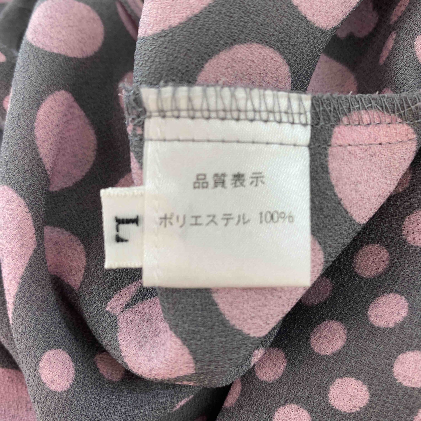 レディース ブラウス七部 グレー ローズ キカ柄