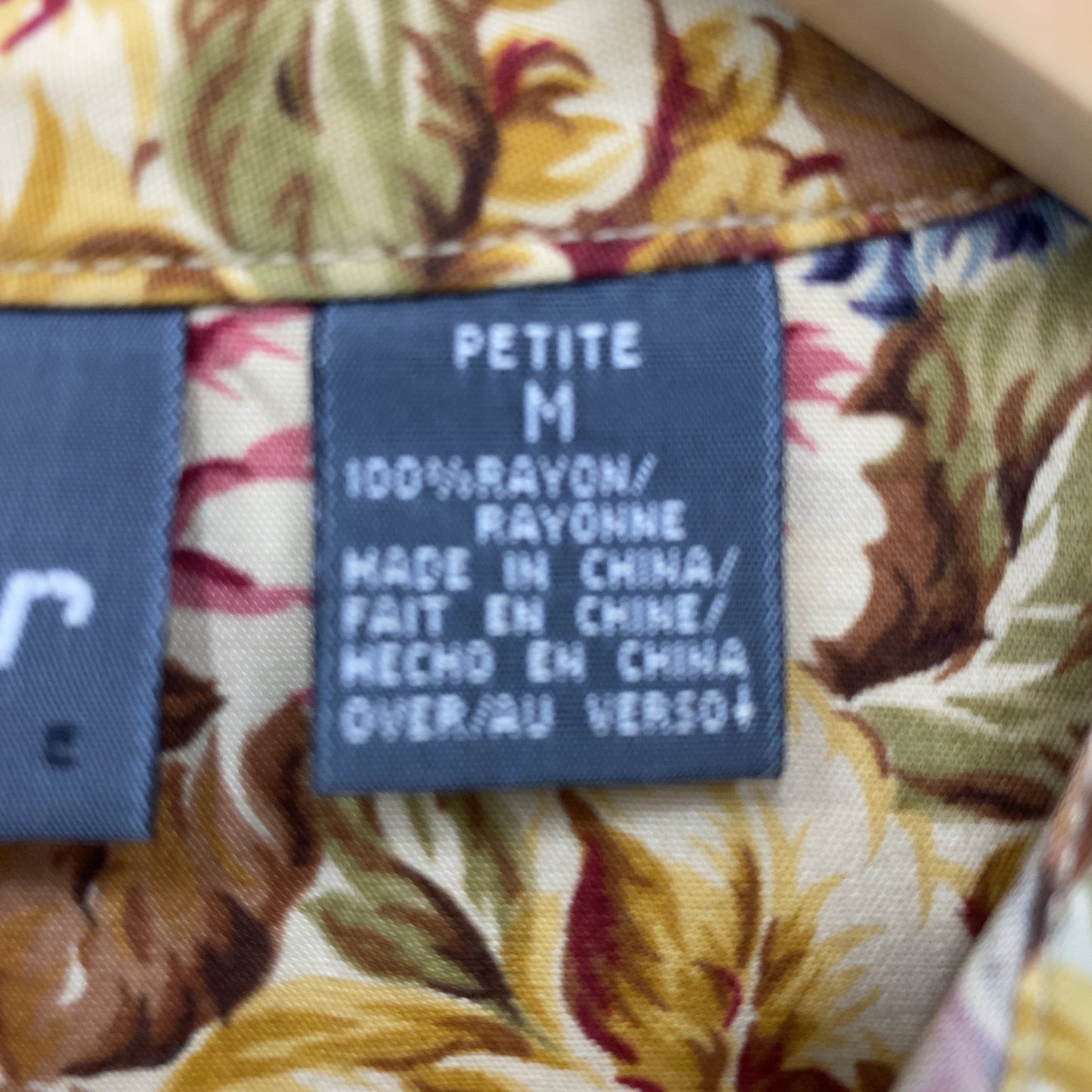 LIZ wear 水彩画風花柄 フラワープリント 長袖 レディースブラウス