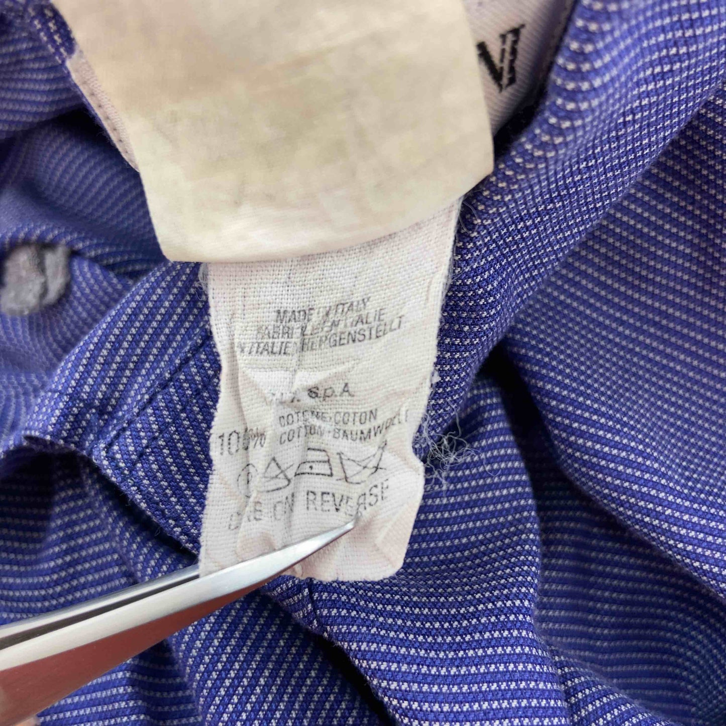 GIORGIO ARMANI ジョルジオアルマーニ 青紫系 メンズ 長袖シャツ イタリア製