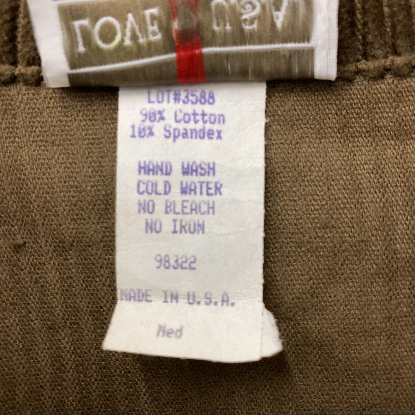 LOVE U.S.A USA製 無地 シンプル 太畝コーデュロイ