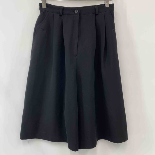 レディース ワイドショートパンツ 2タック 黒