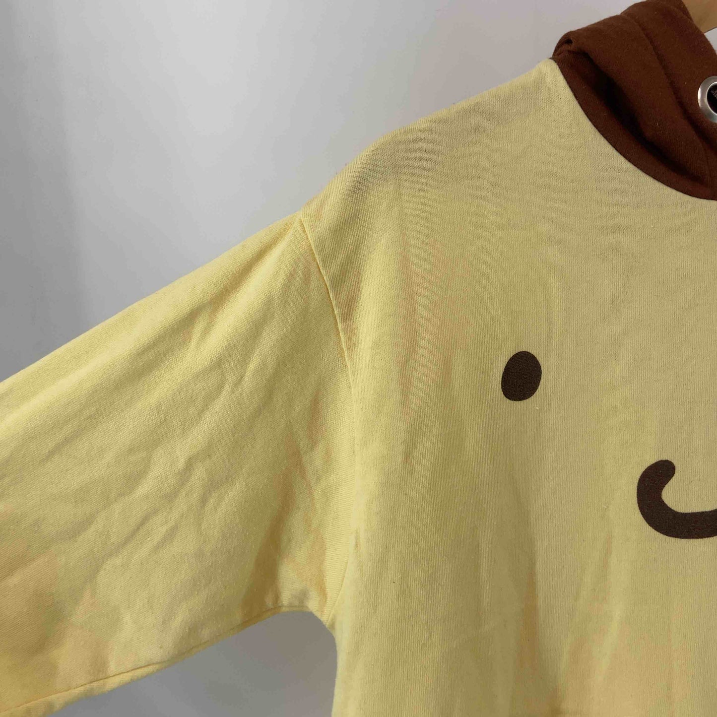 サンリオ ポムポムプリン レディース 長袖パーカー キャラクタープリント イエロー 綿混