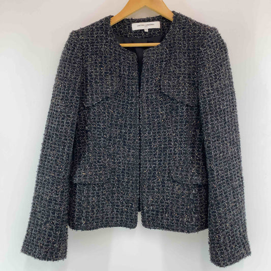 UNITED ARROWS ユナイテッドアローズ レディース ノーカラージャケット　ひざ丈スカート　セットアップ　毛混