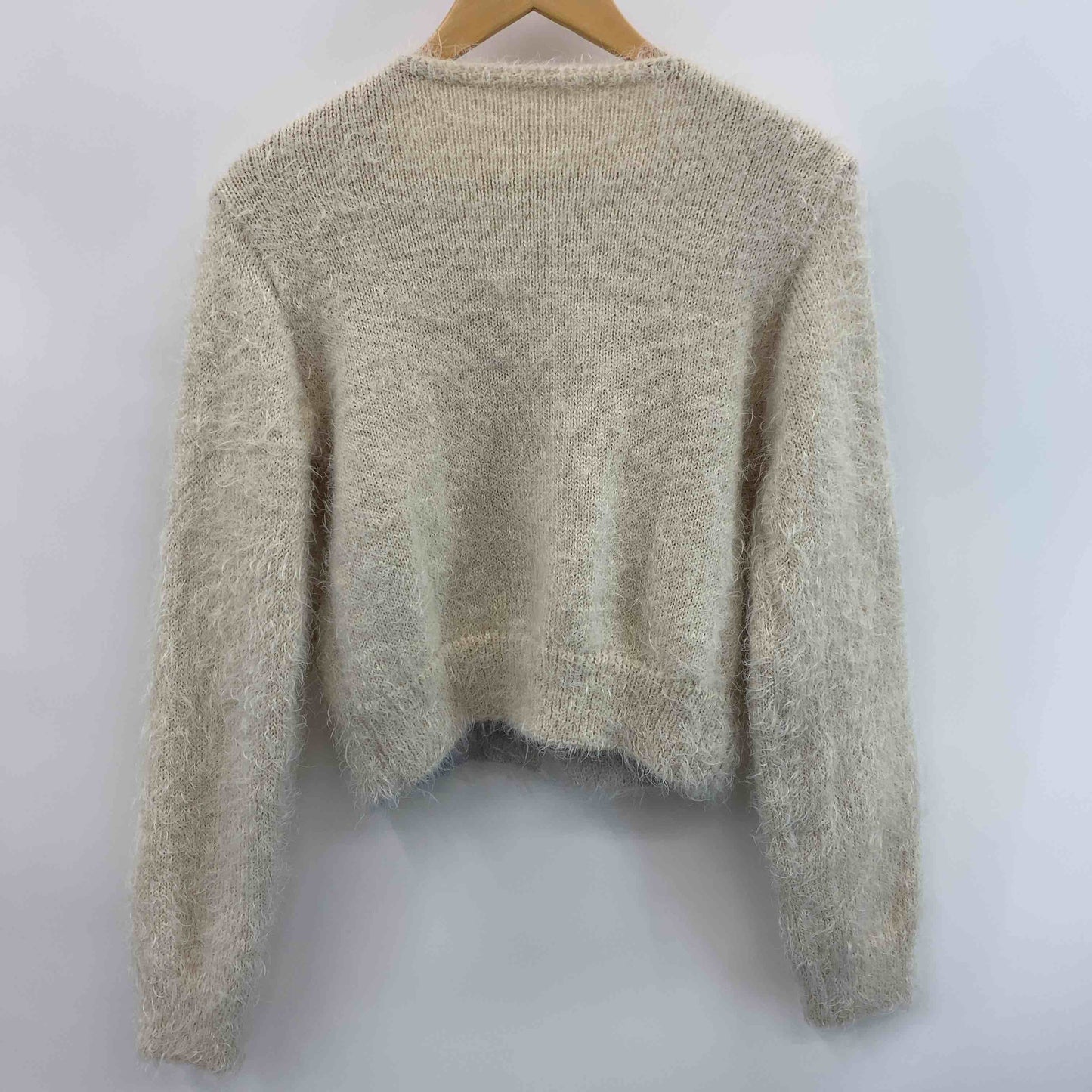 レディース ファーカーディガン Vカーデ ライトベージュ