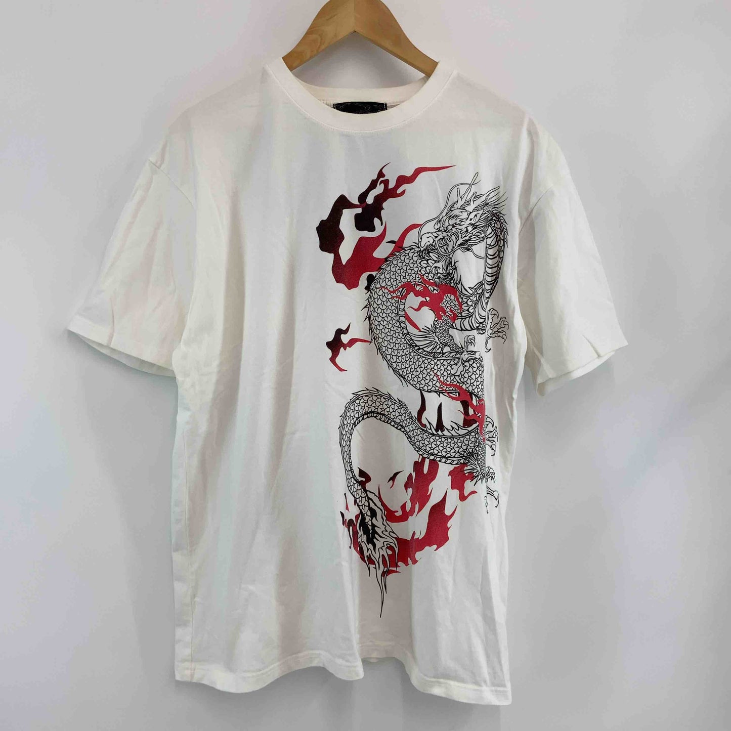 絡繰魂 カラクリダマシイ メンズ Tシャツ 半袖 和柄刺繍 オフ