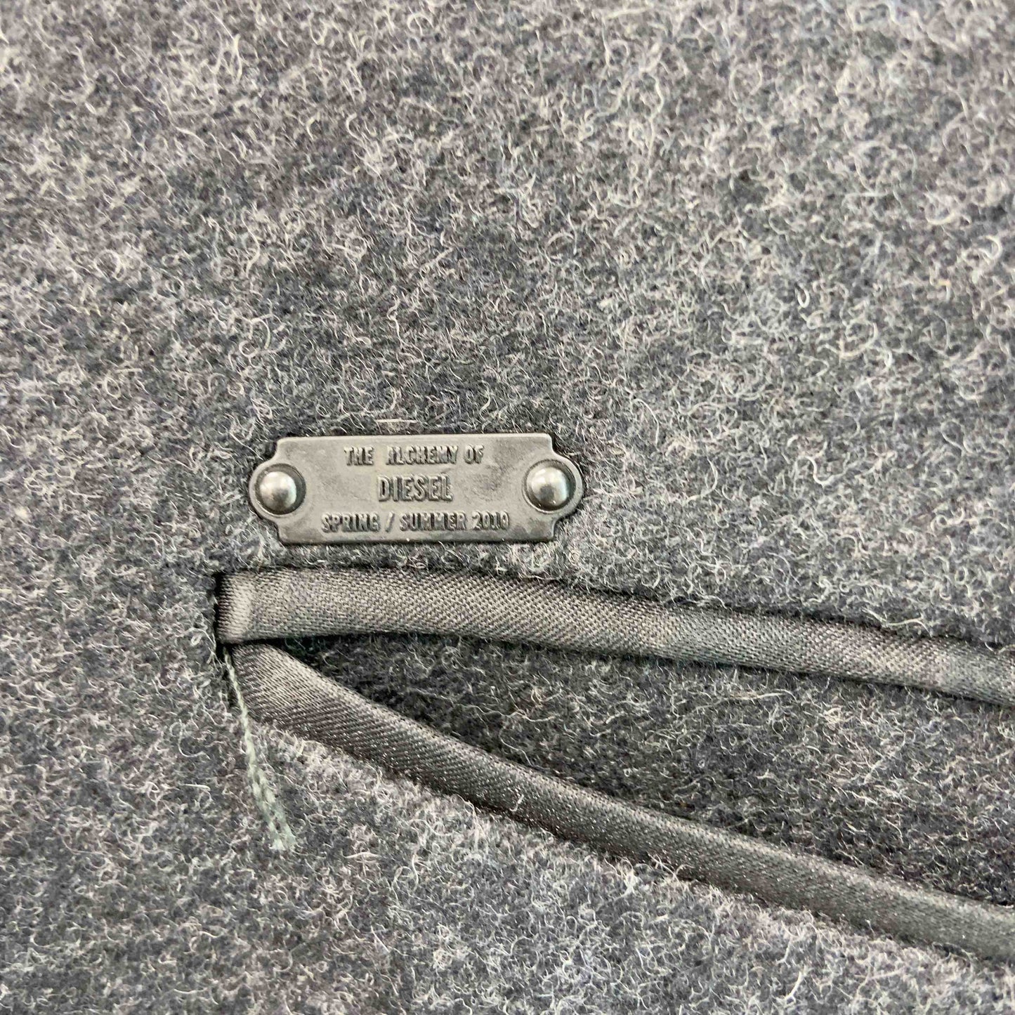 DIESEL ディーゼル メンズ チェスターコート ウール混 グレー