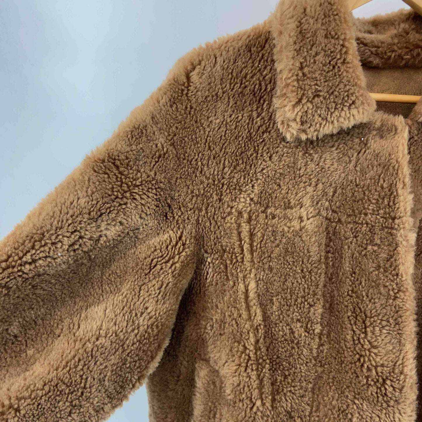 レディース ブルゾン 茶色 羊毛100% ブラウン