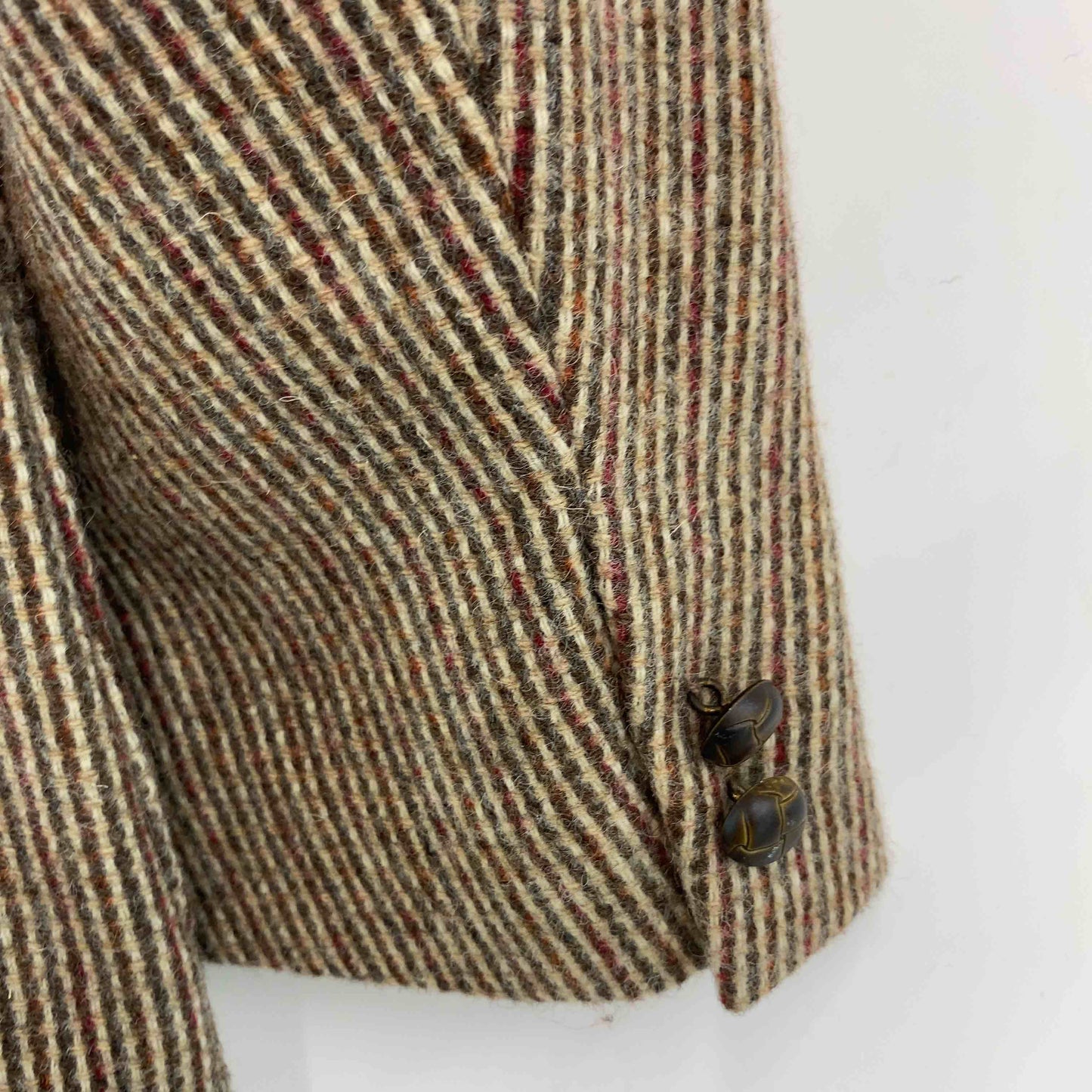 レディース テーラードジャケット ウール100％ セットアップ スカート チェック柄