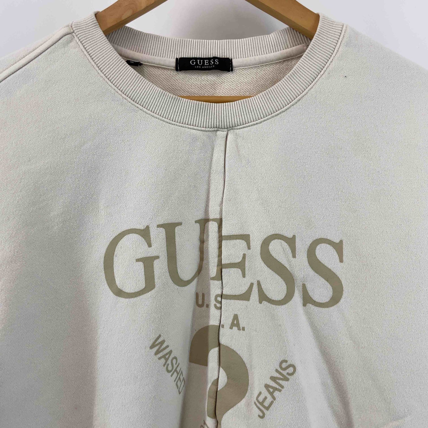 GUESS ゲス メンズ スウェット ベージュ プリント