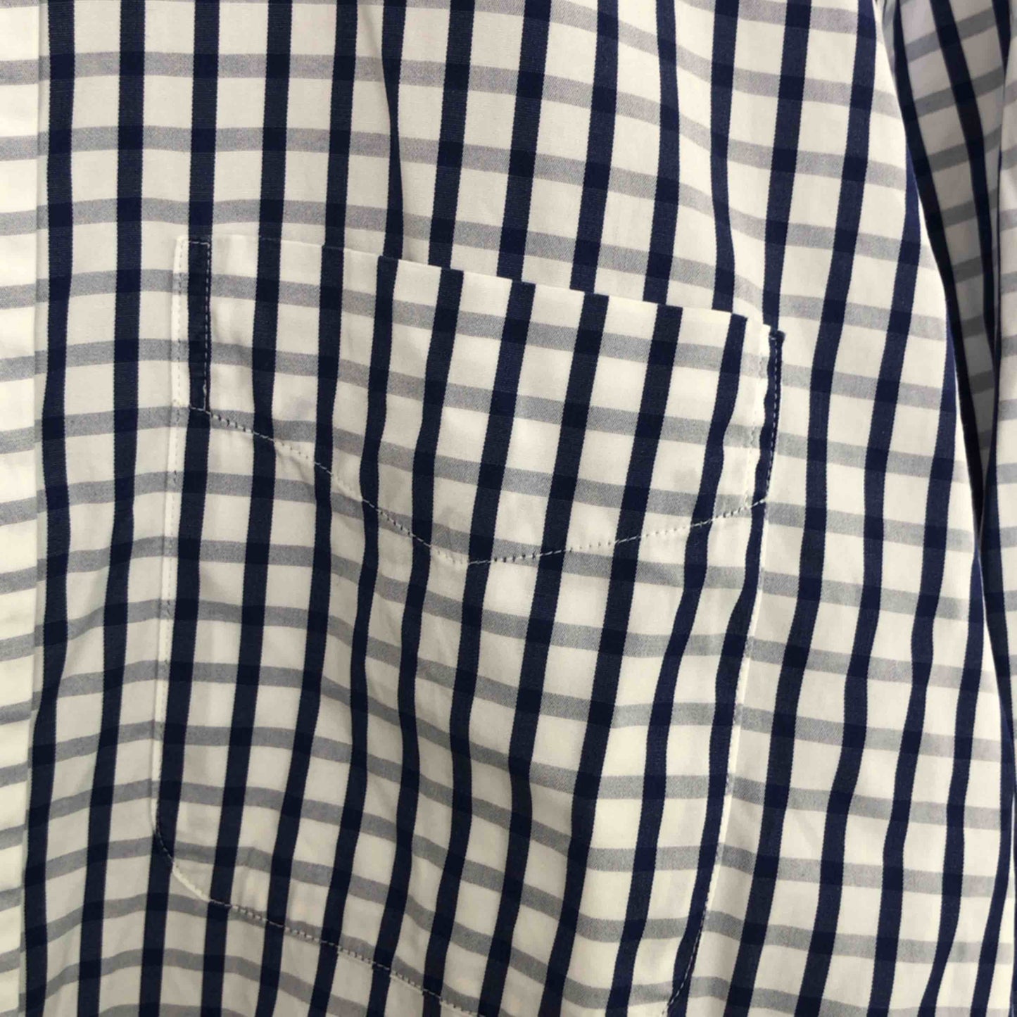 鎌倉ｼｬﾂ カマクラシャツ メンズ 長袖シャツ 白紺 チェック柄 tk