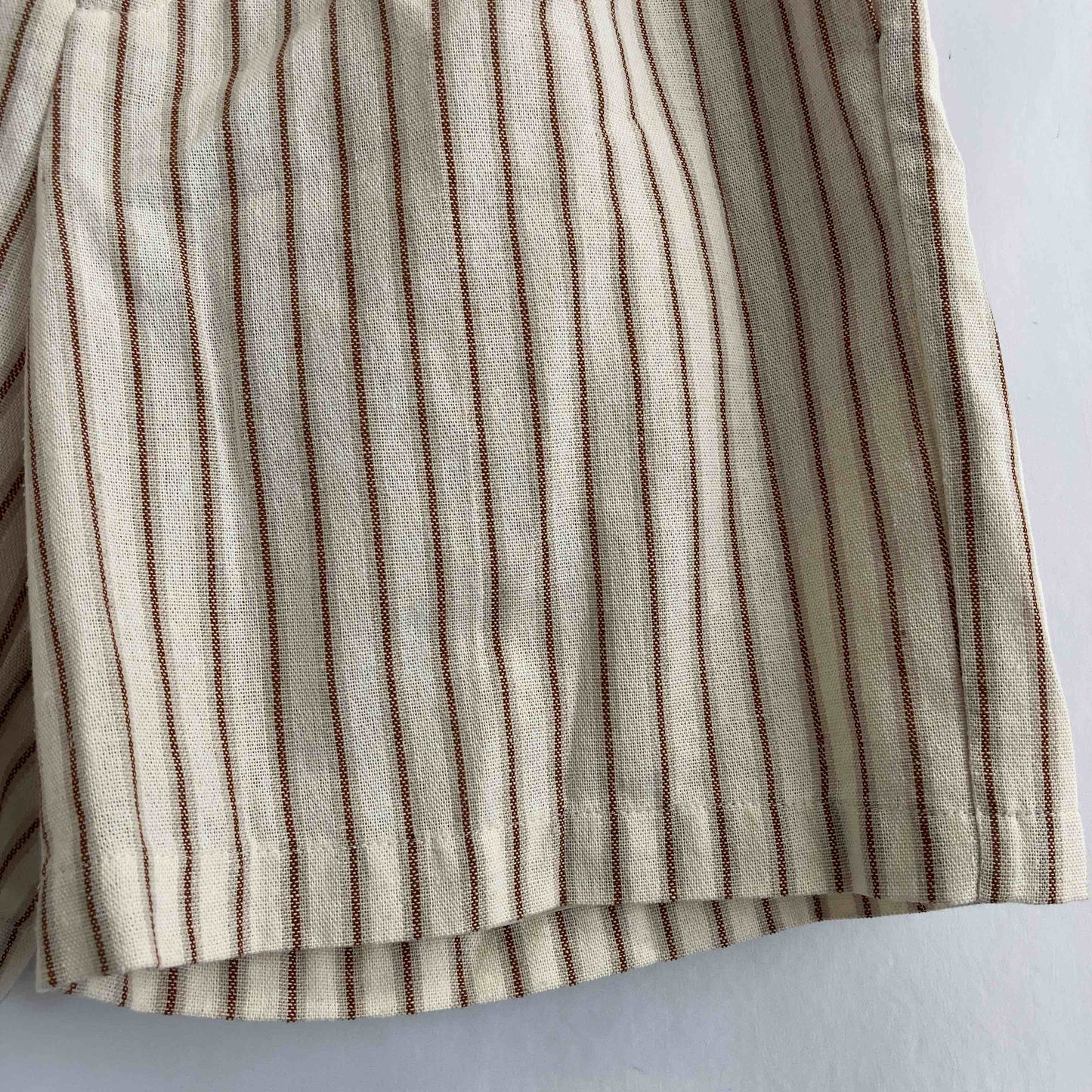 CLASSICAL ELF クラシカルエルフ  レディース ショートパンツ 白 茶 ストライプ tk