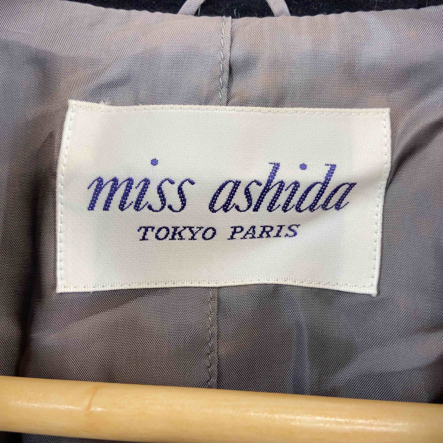 miss ashida ミスアシダ レディース テーラードジャケット グレー ウール 襟・カフスベロア
