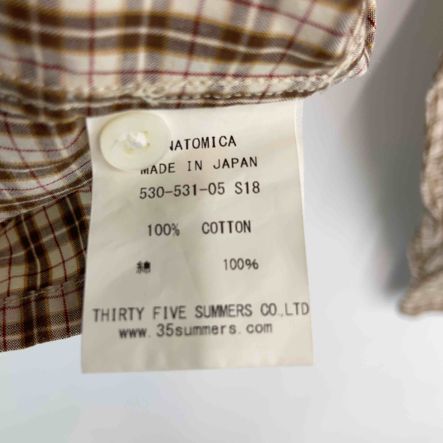 ANATOMICA アナトミカ　チェック　茶系　サイズXS  レディース 長袖シャツ/ブラウス