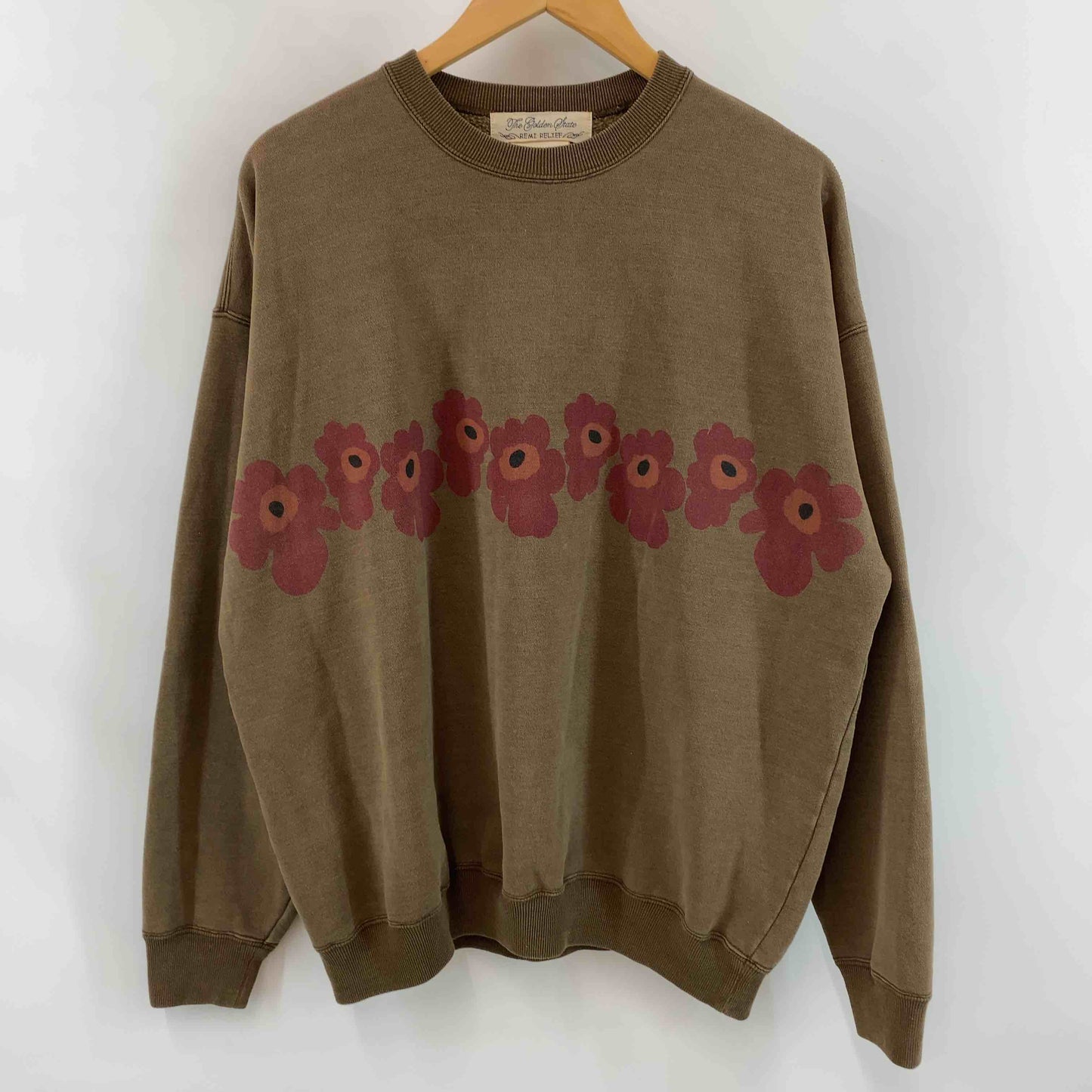 REMI RELIEF レミレリーフ メンズ スウェット 花柄 クルーネック 裏起毛