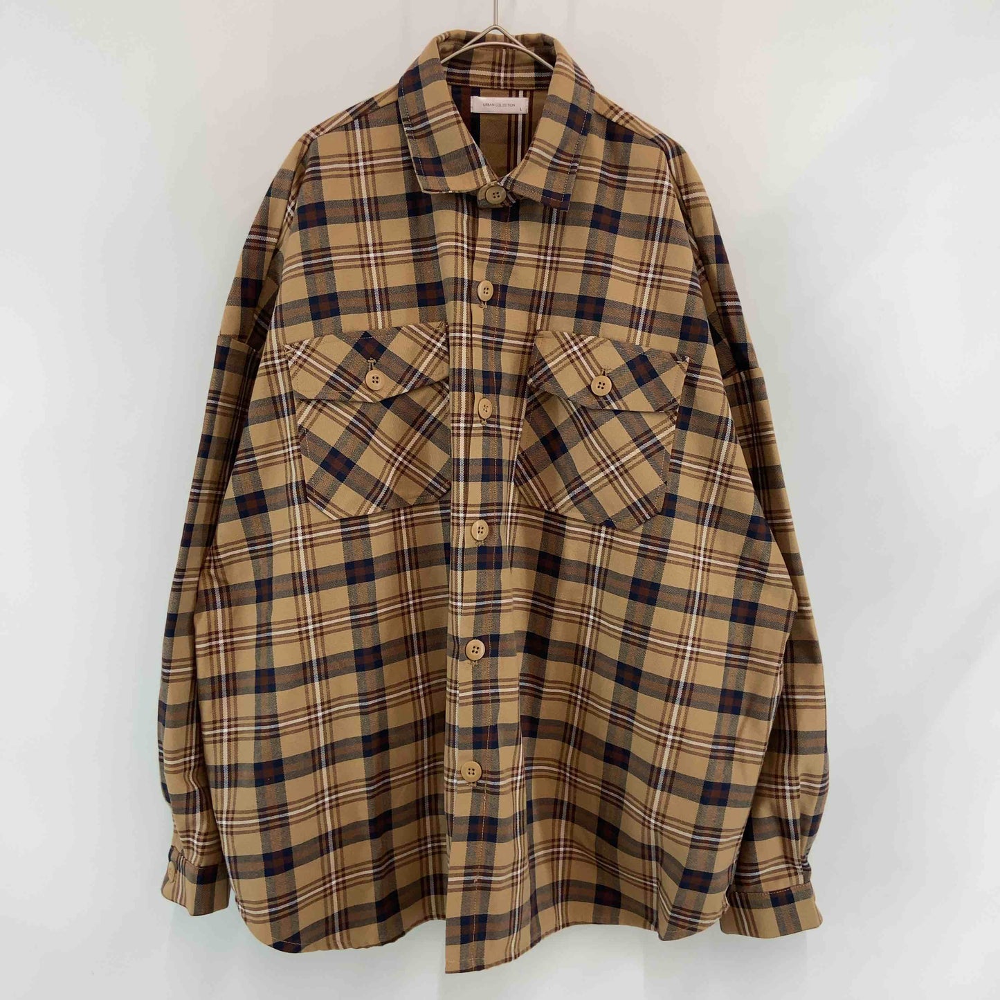 URBAN COLLECTION アーバンコレクション メンズ 長袖シャツ チェック ブラウン系