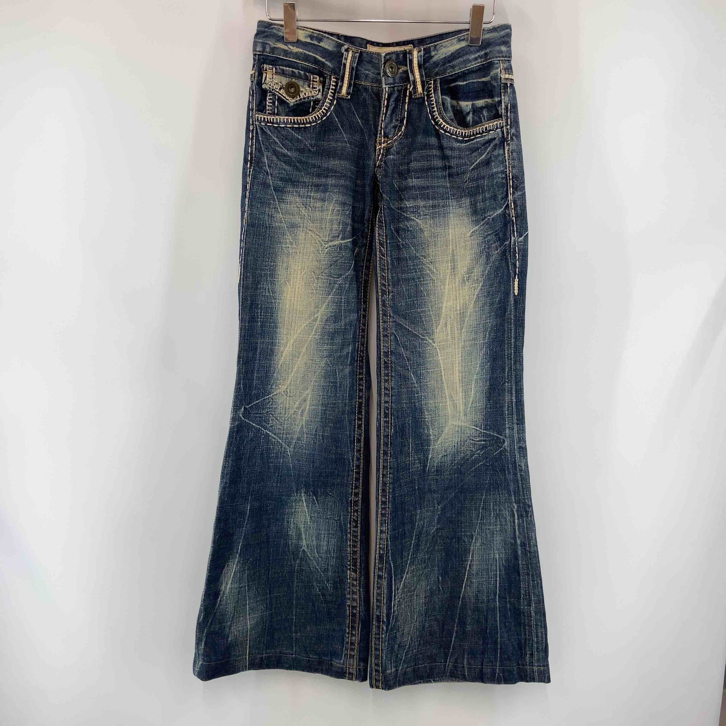 LOLITA JEANS ロリータジーンズ レディース デニム　ジーンズ　白ステッチ　フレア　ブーツカット　ウォッシュ加工