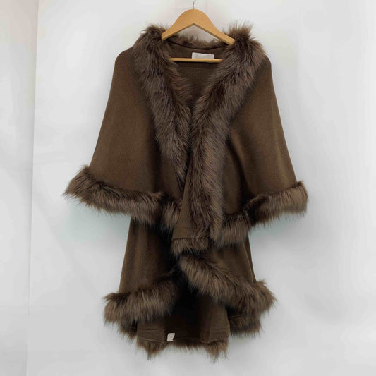 RISKY レディース ポンチョ ブラウン ファー