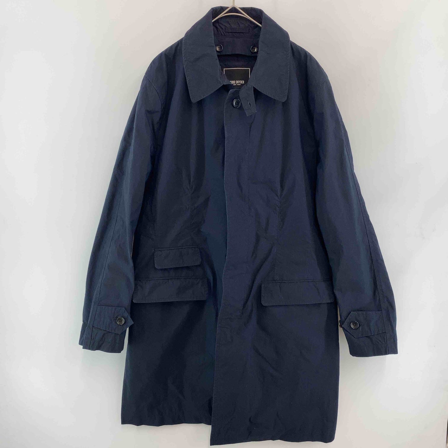 TODD SNYDER トッドスナイダー ネイビー 無地 シンプル メンズ ステンカラーコート