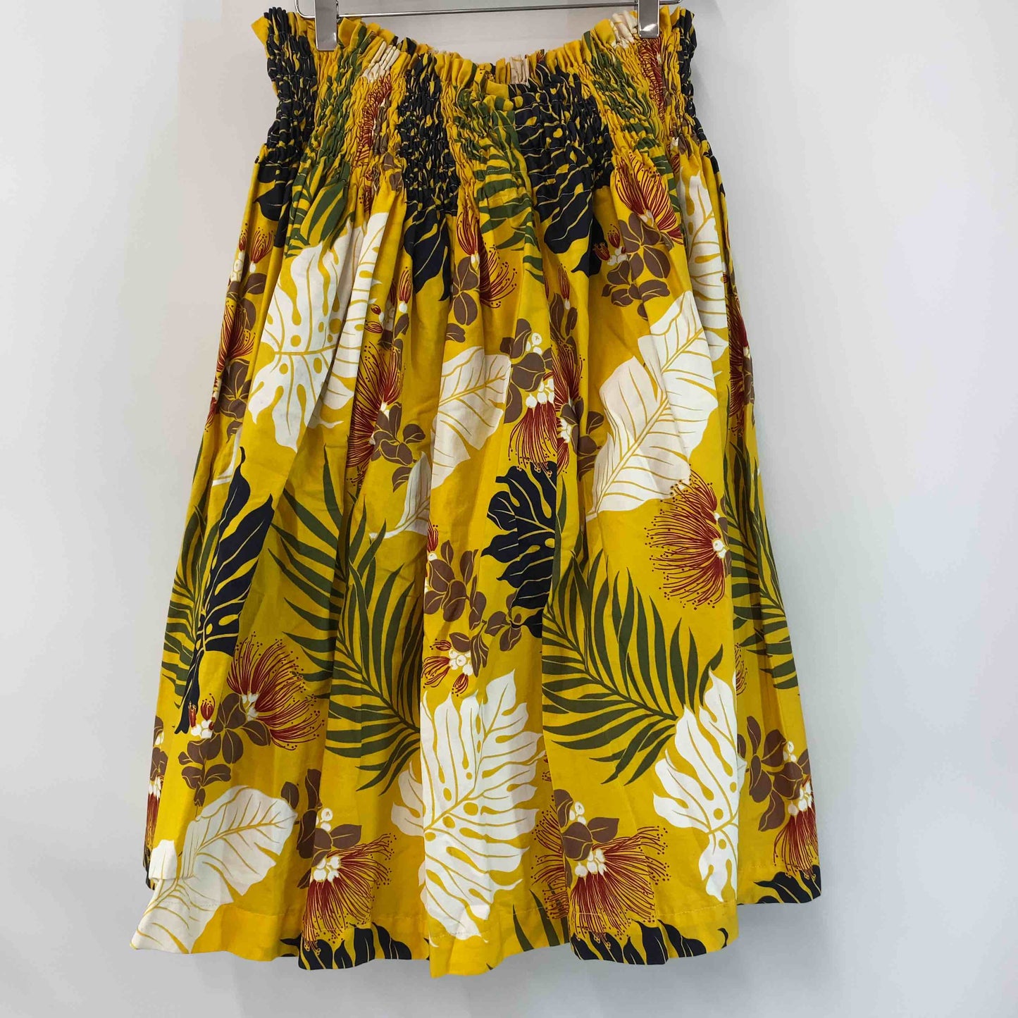 レディース ひざ丈スカート パウスカート ハワイアン フラダンス 黄色 イエロー