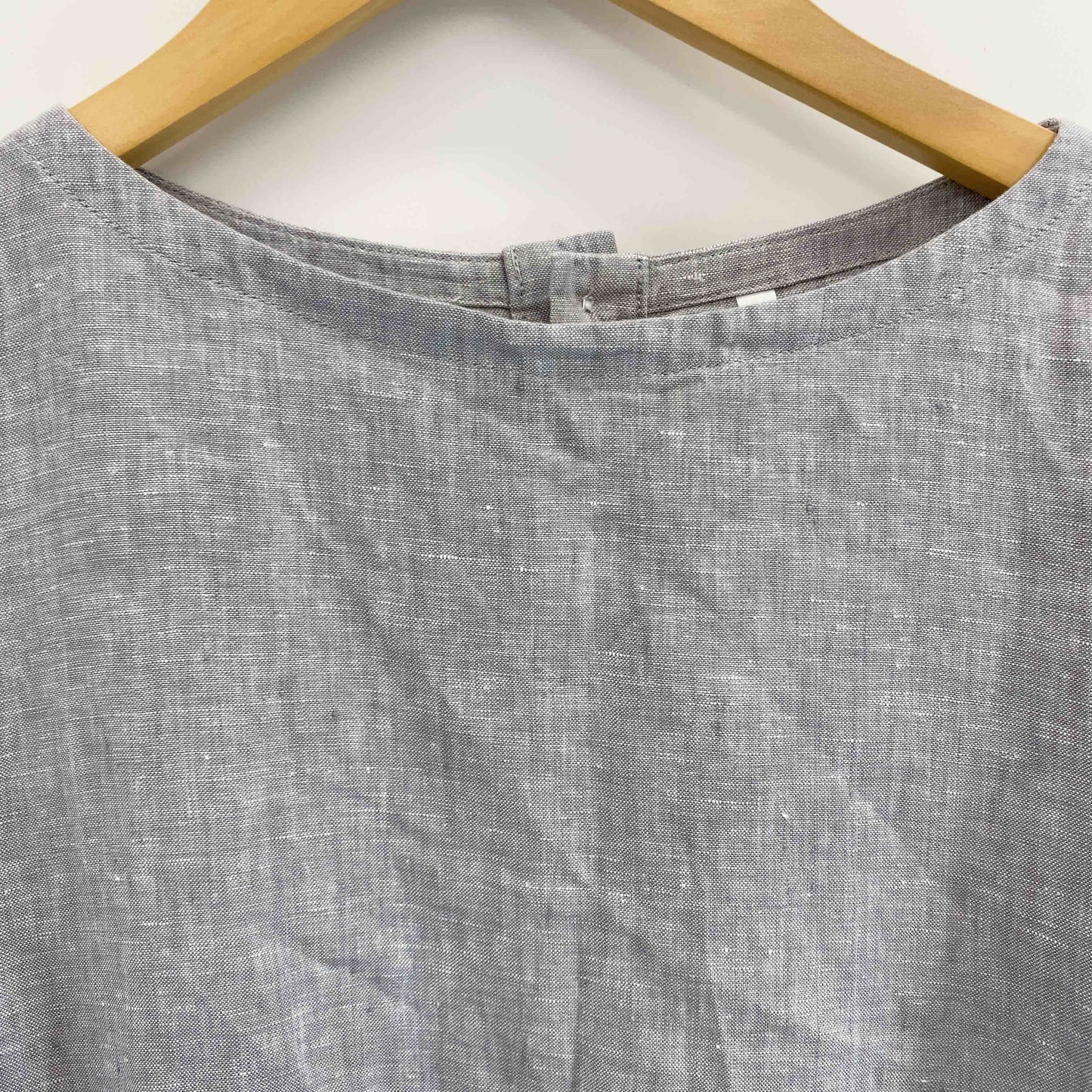 無印良品 レディース 半袖　ロングワンピース　麻100％　グレー