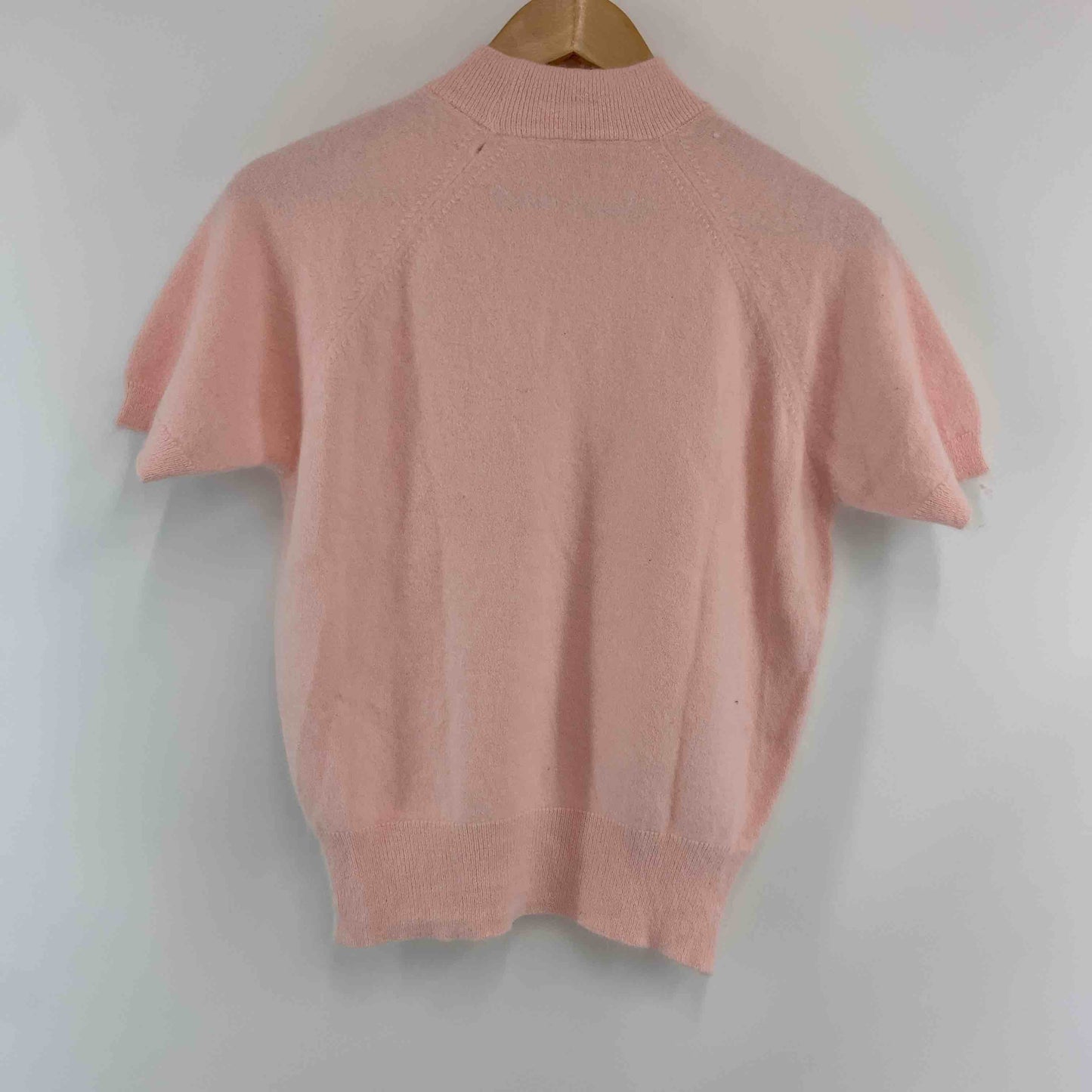 レディース ニット/セーター 半袖 モヘア調 ピンク