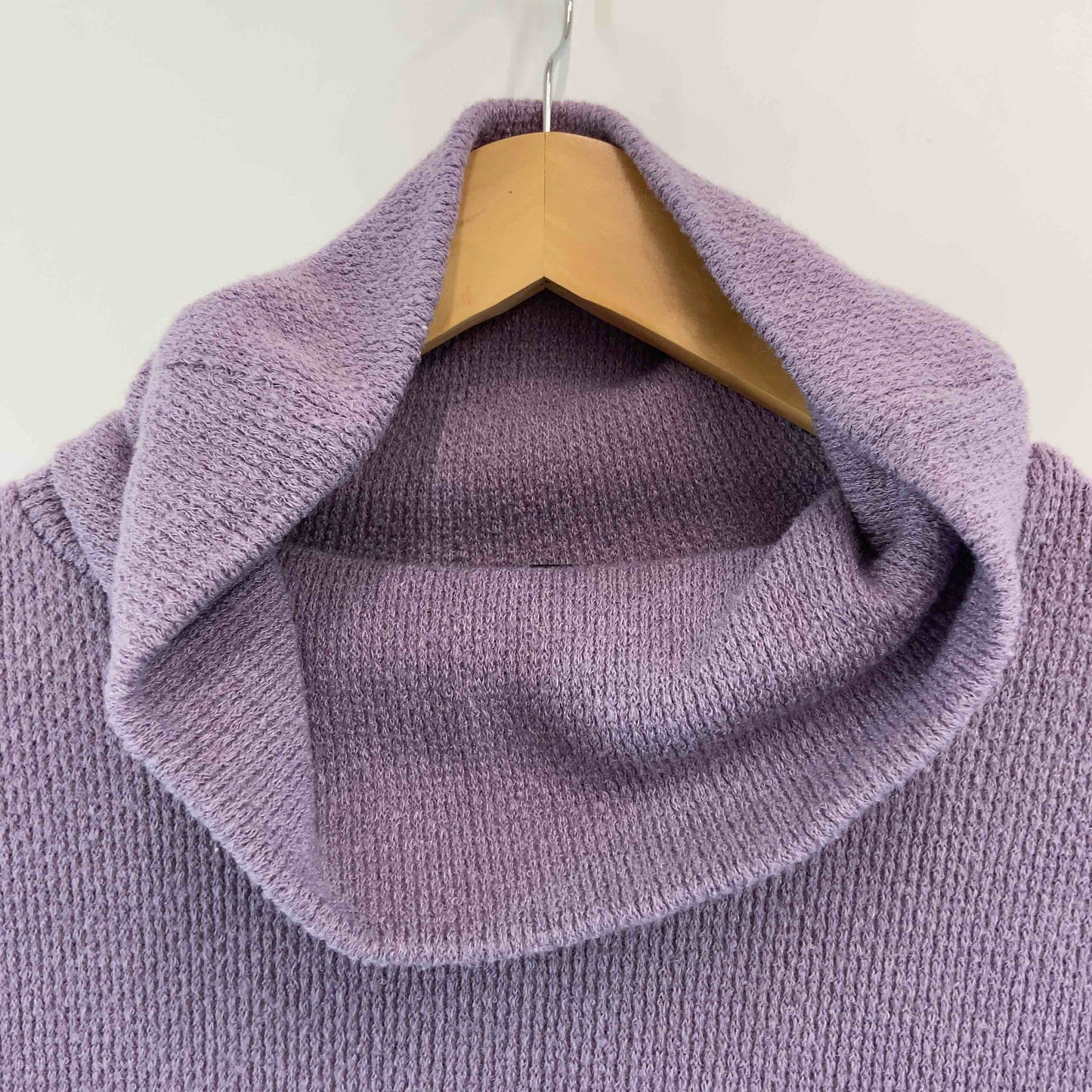 レディース チュニック　タートルネック　アシンメトリ　紫