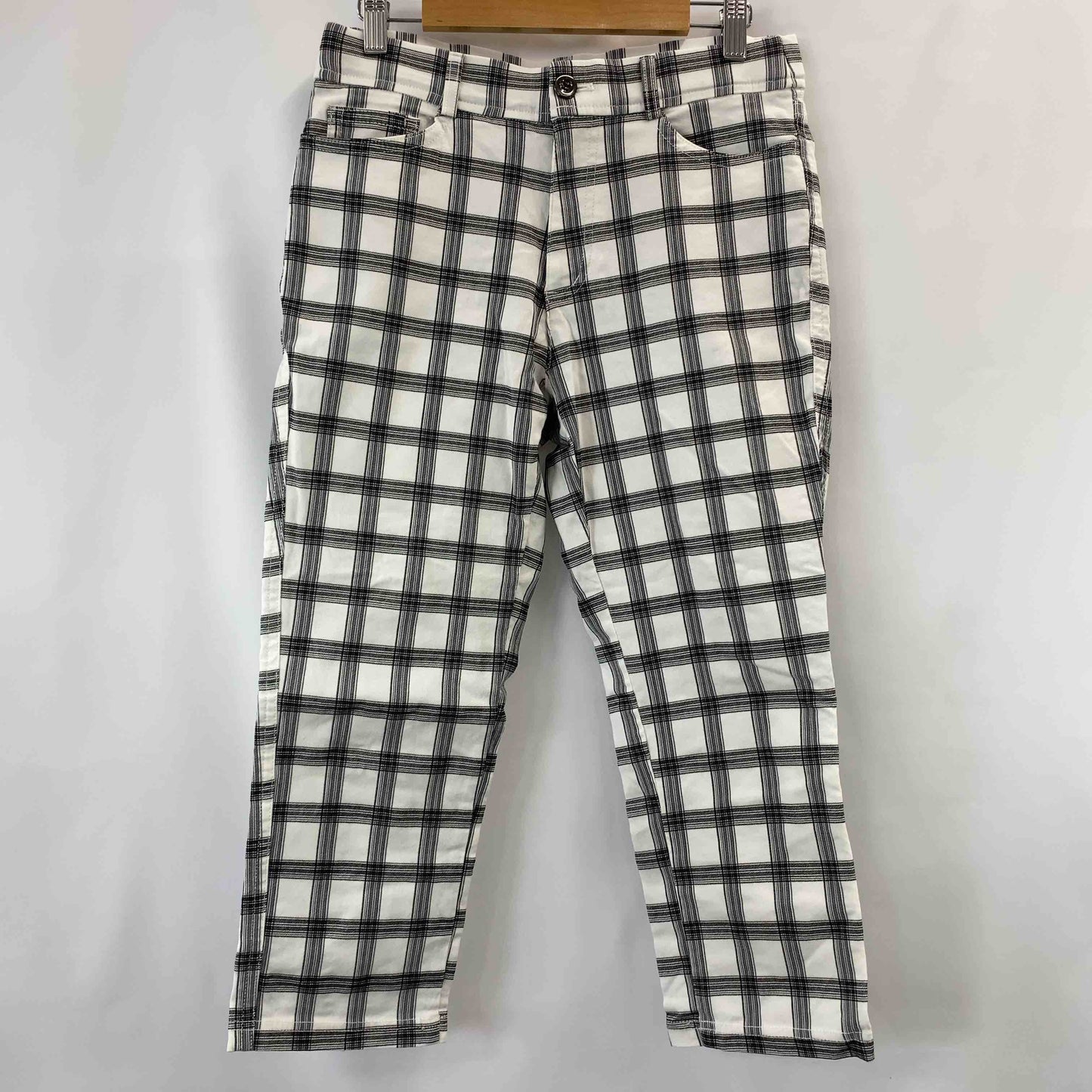 日本織物中央卸商業組合連合会 レディース カジュアルパンツ 白x黒 tk