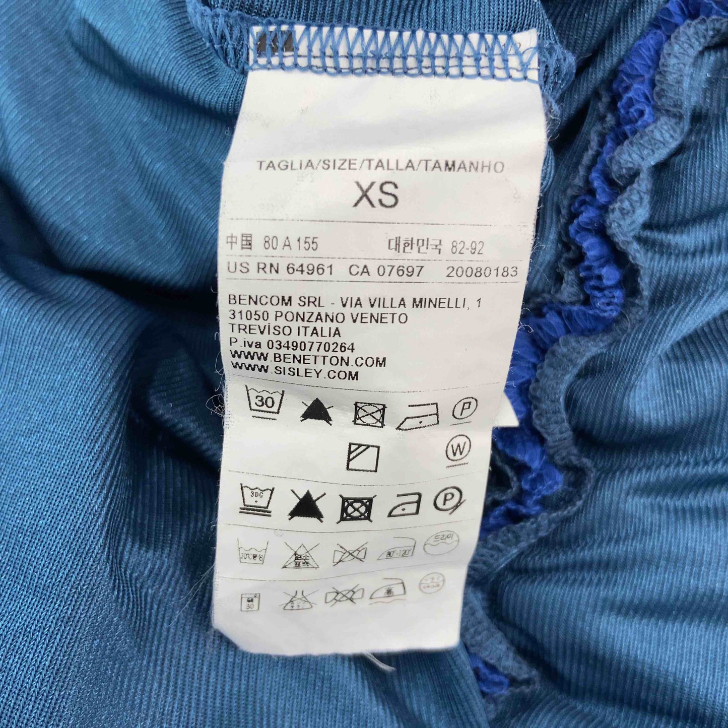 SISLEY シスレー レディース ノースリーブワンピース キャミ付き ロイヤルブルー シフォン ひざ丈