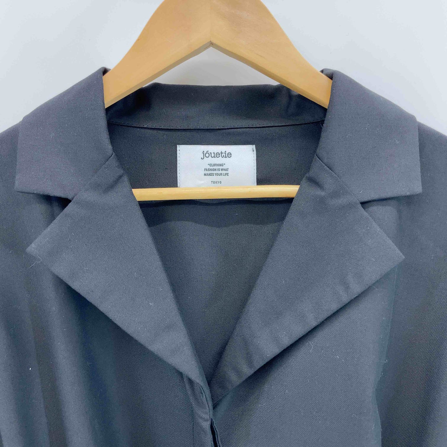 jouetie ジュエティー レディース トレンチコート ブラック シンプル 無地