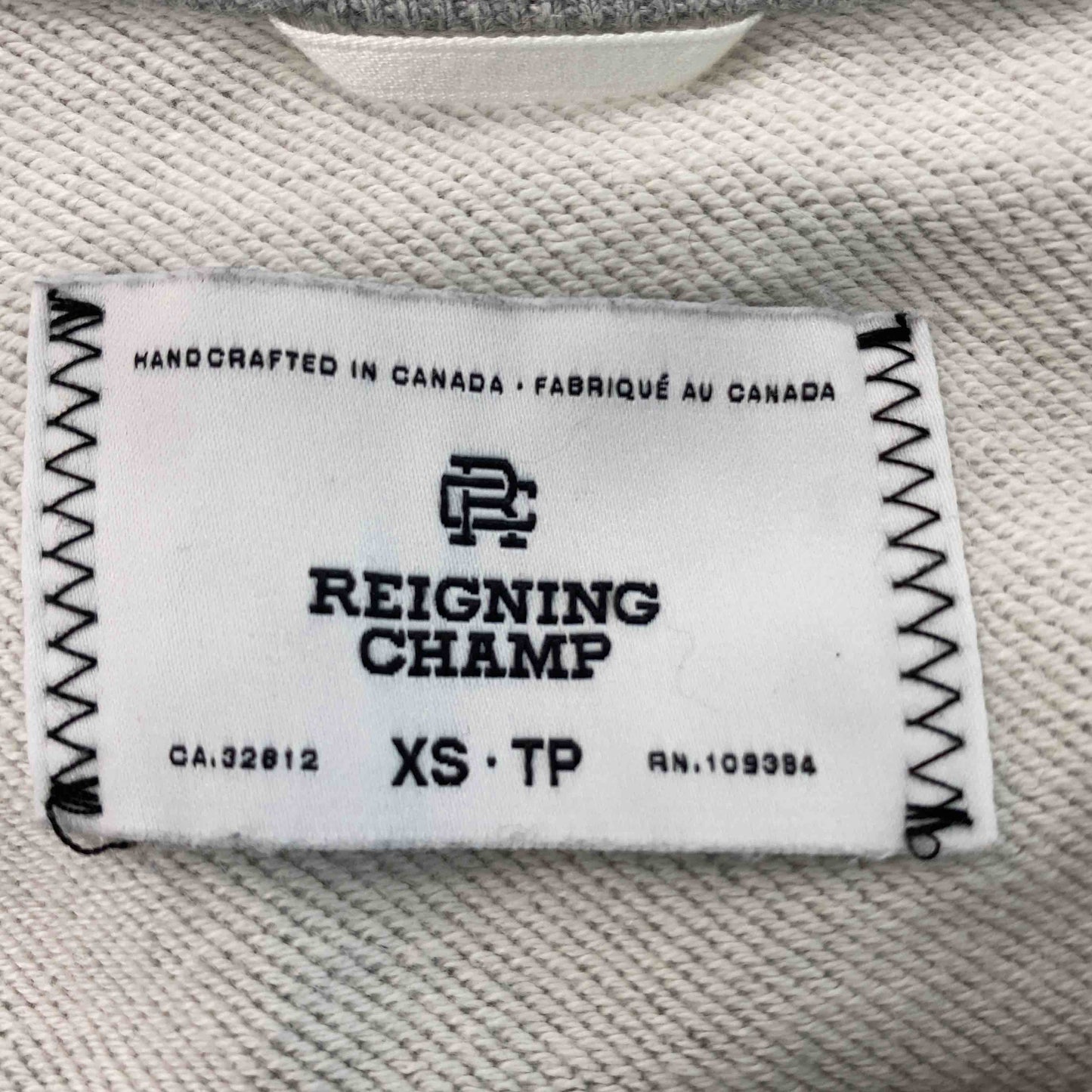 REIGNING CHAMP レイニングチャンプ メンズ スウェット グレー ラウンドネック 脇リブ切り替え