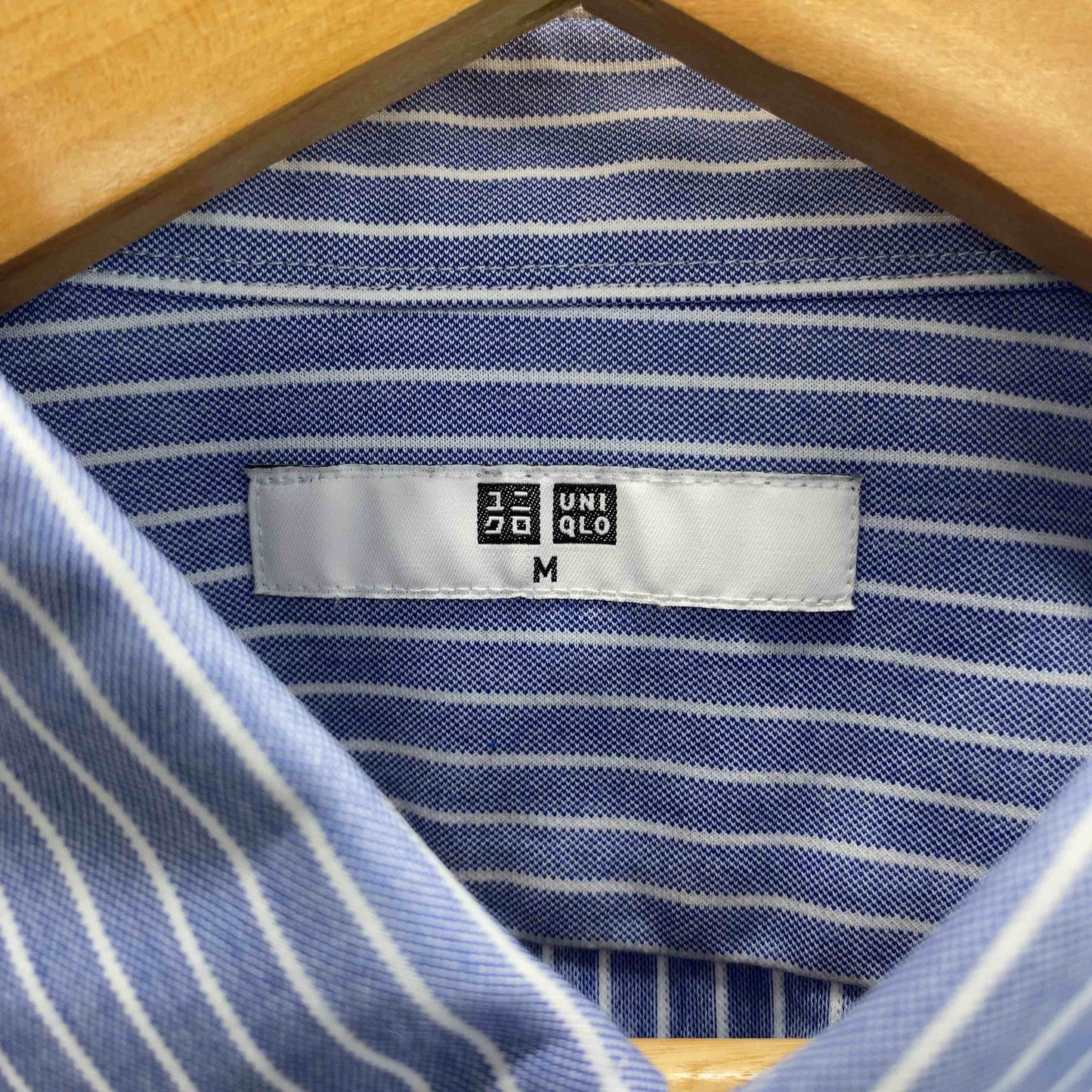 UNIQLO ユニクロ メンズ 半袖シャツ ブルー ストライプ柄 tk