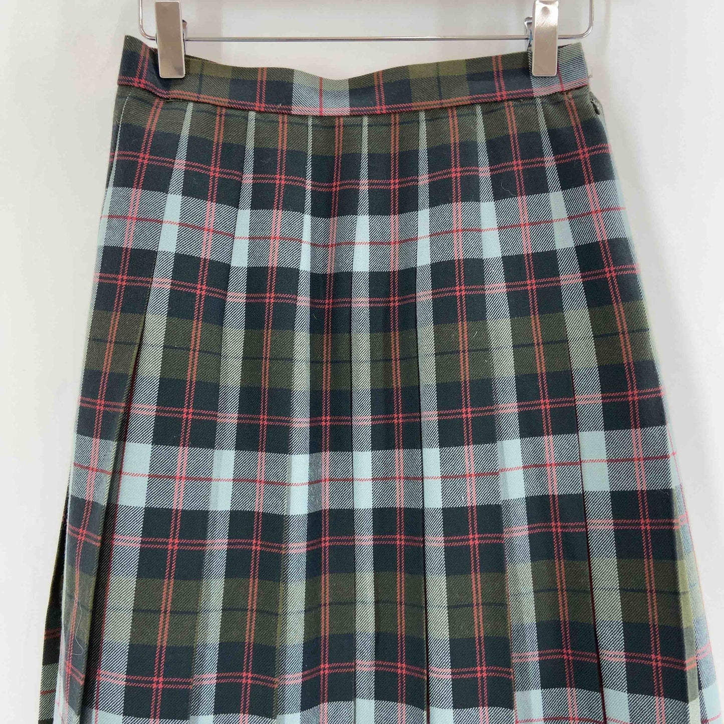 Yorkland ヨークランド レディース ロングスカート 総裏 チェック柄 日本製 9号 グリーン系