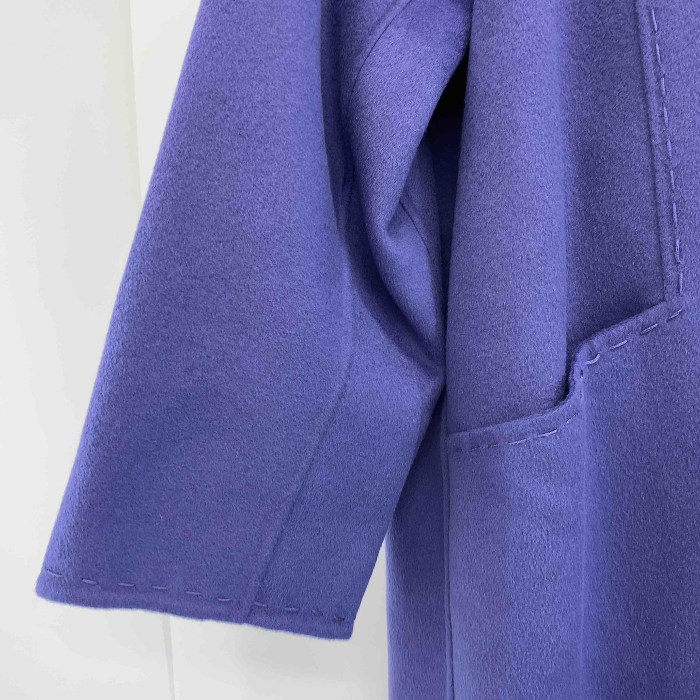 ヴィンテージ レディース ステンカラーコート ウールコート カシミヤ100％ パープル