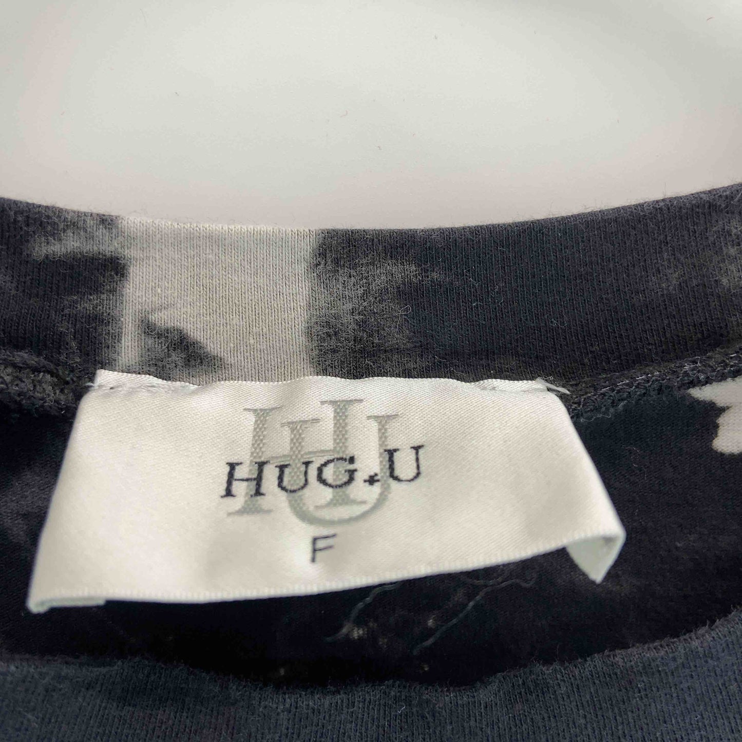 HUG.U ハグユー レディース 半袖ワンピース　ロング丈　タイダイ風　フリーサイズ　グレー