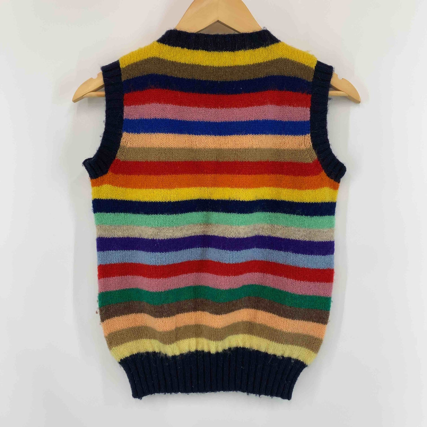 Shetlander シェットランダー レディース ベスト/ジレ ニットベスト ボーダー柄 re