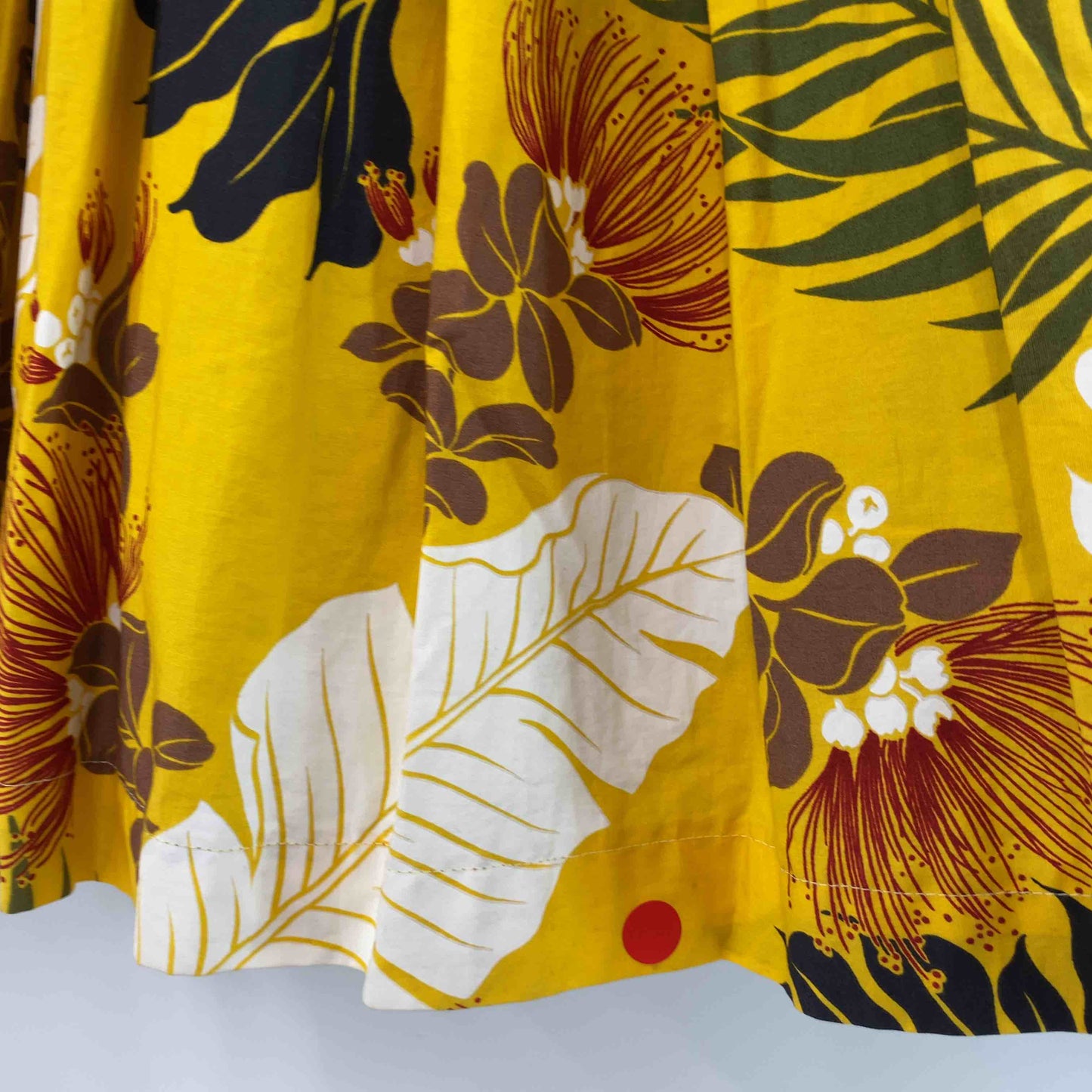 レディース ひざ丈スカート パウスカート ハワイアン フラダンス 黄色 イエロー