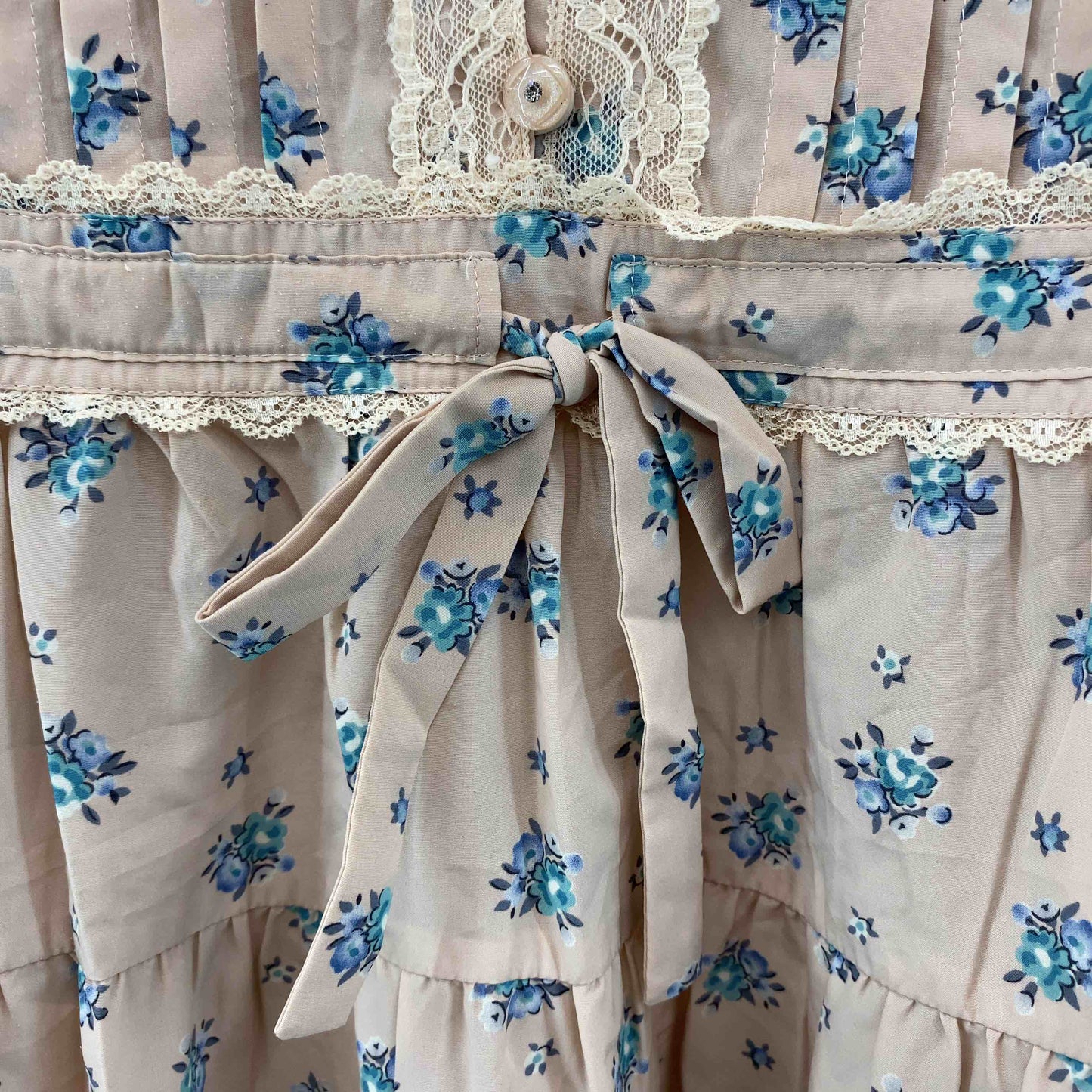 rebecca taylor レベッカテイラー ピンクベージュ　小花柄　裏地無し　 レディース キャミワンピース　サイズ2/M