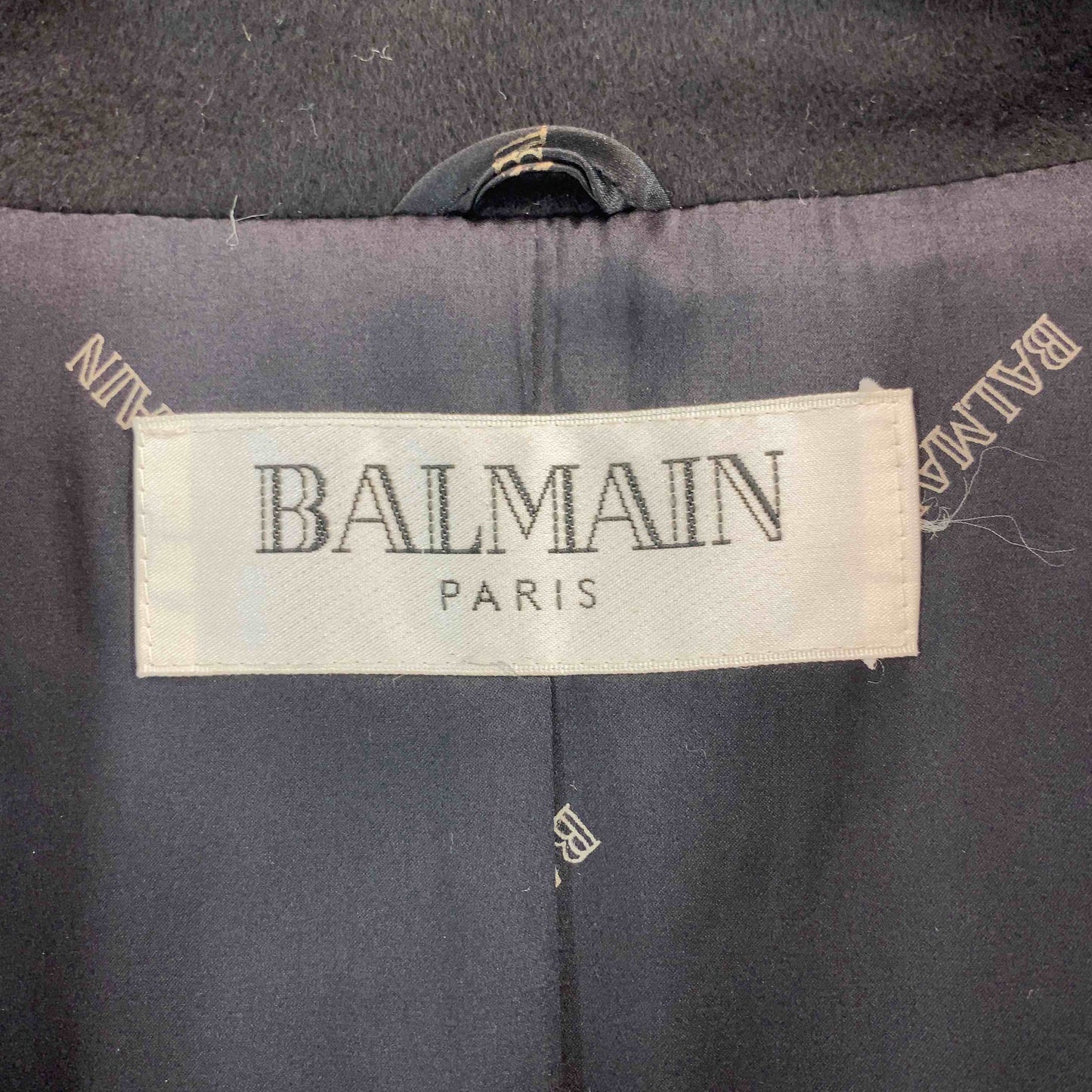 BALMAIN バルマン レディース ステンカラーコート ブラック カシミヤ100%