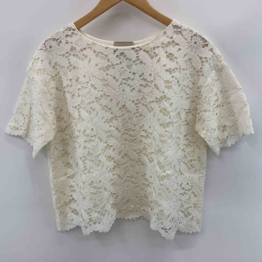 UNITED ARROWS ユナイテッドアローズ レディース 半袖シャツ/ブラウス 総レース ホワイト クロップド丈